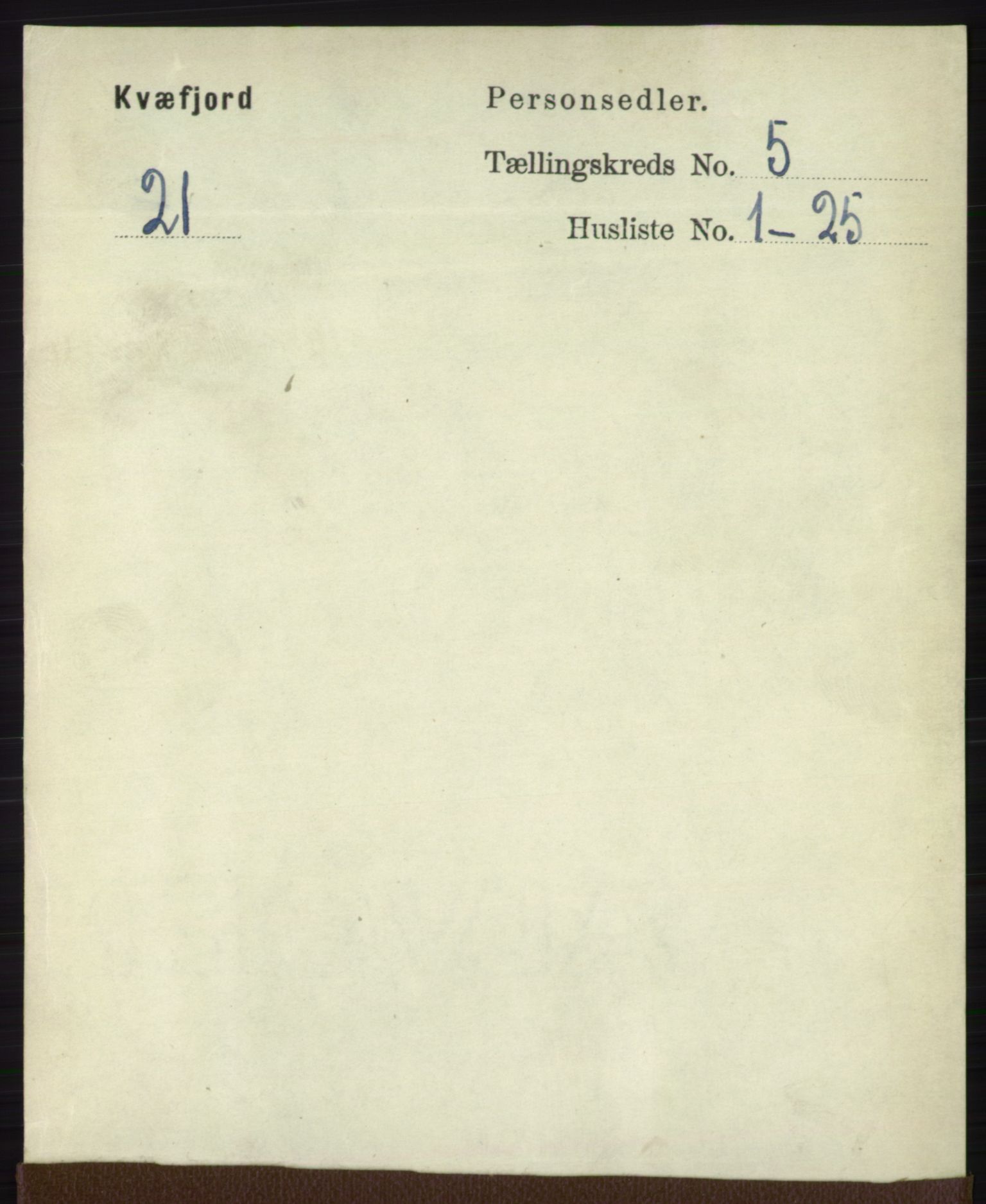 RA, 1891 census for 1911 Kvæfjord, 1891, p. 2869