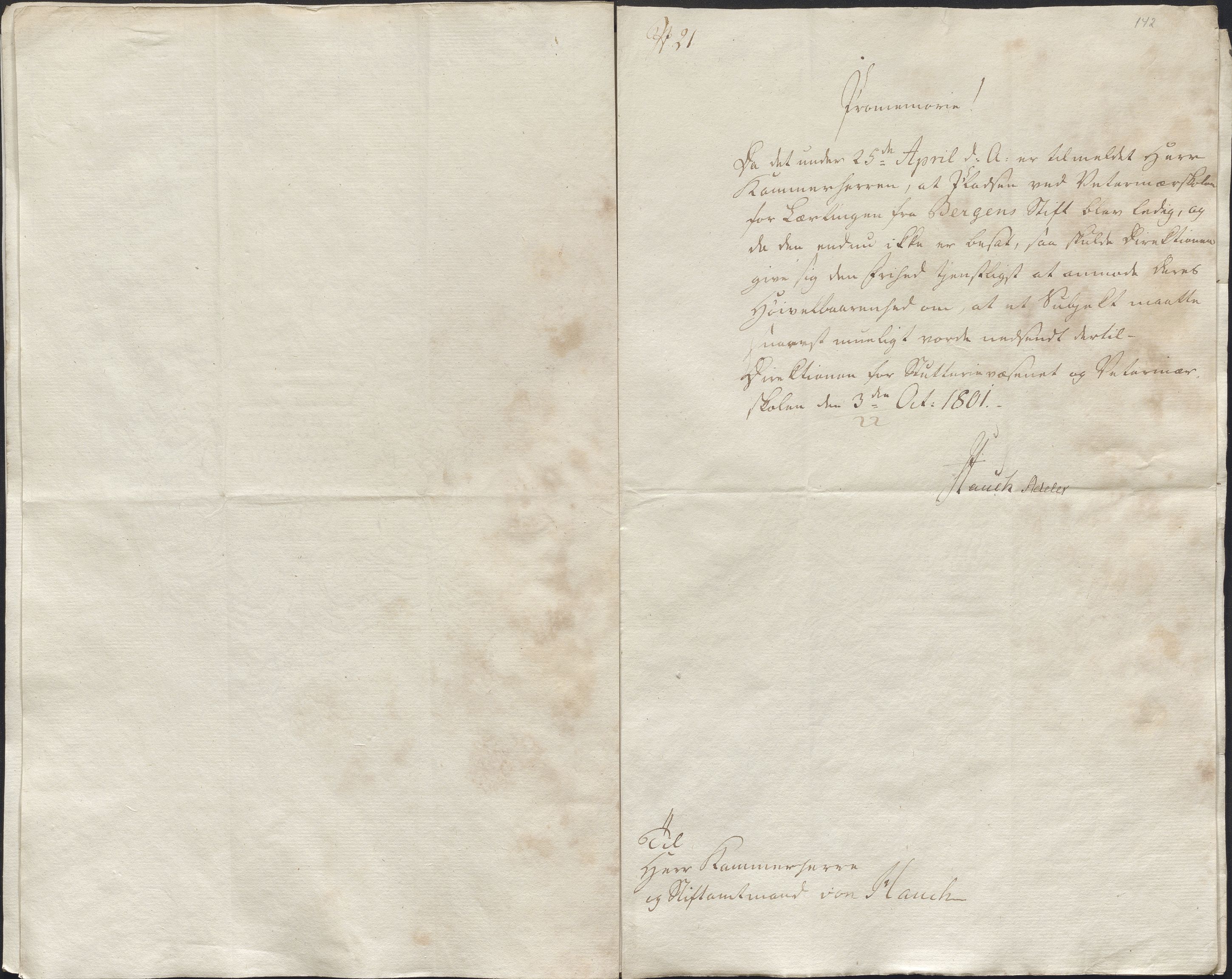 Stiftamtmannen i Bergen, AV/SAB-A-100006/E/Ea/0164 / Lnr. 552 - Direksjonen for Stutterivesenet og Veterinærskolen, 1799-1813, p. 16