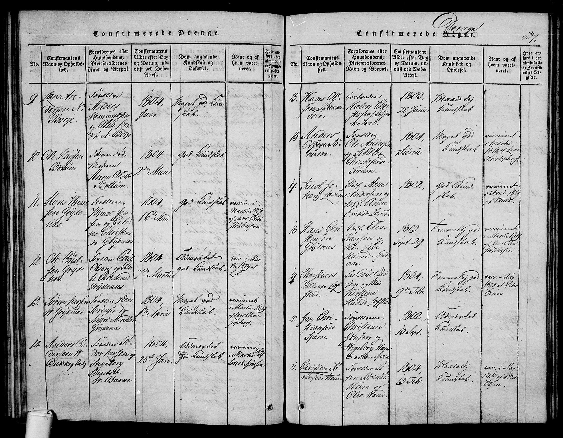 Våle kirkebøker, AV/SAKO-A-334/F/Fa/L0007: Parish register (official) no. I 7, 1814-1824, p. 508-509