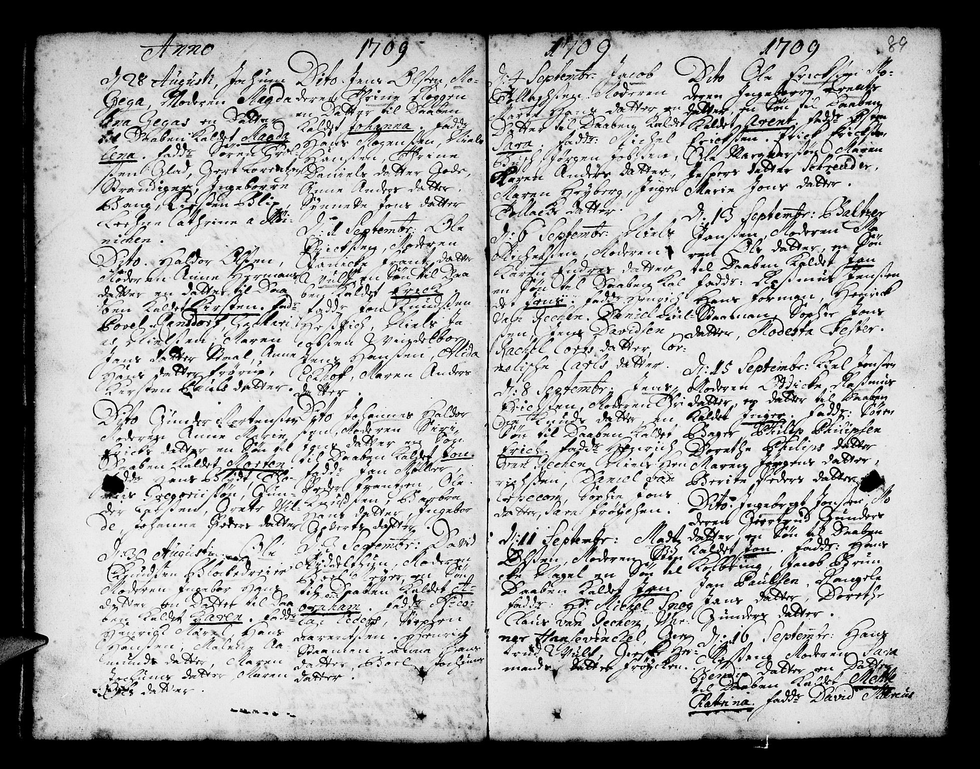 Nykirken Sokneprestembete, SAB/A-77101/H/Haa/L0002: Parish register (official) no. A 2, 1700-1723, p. 89
