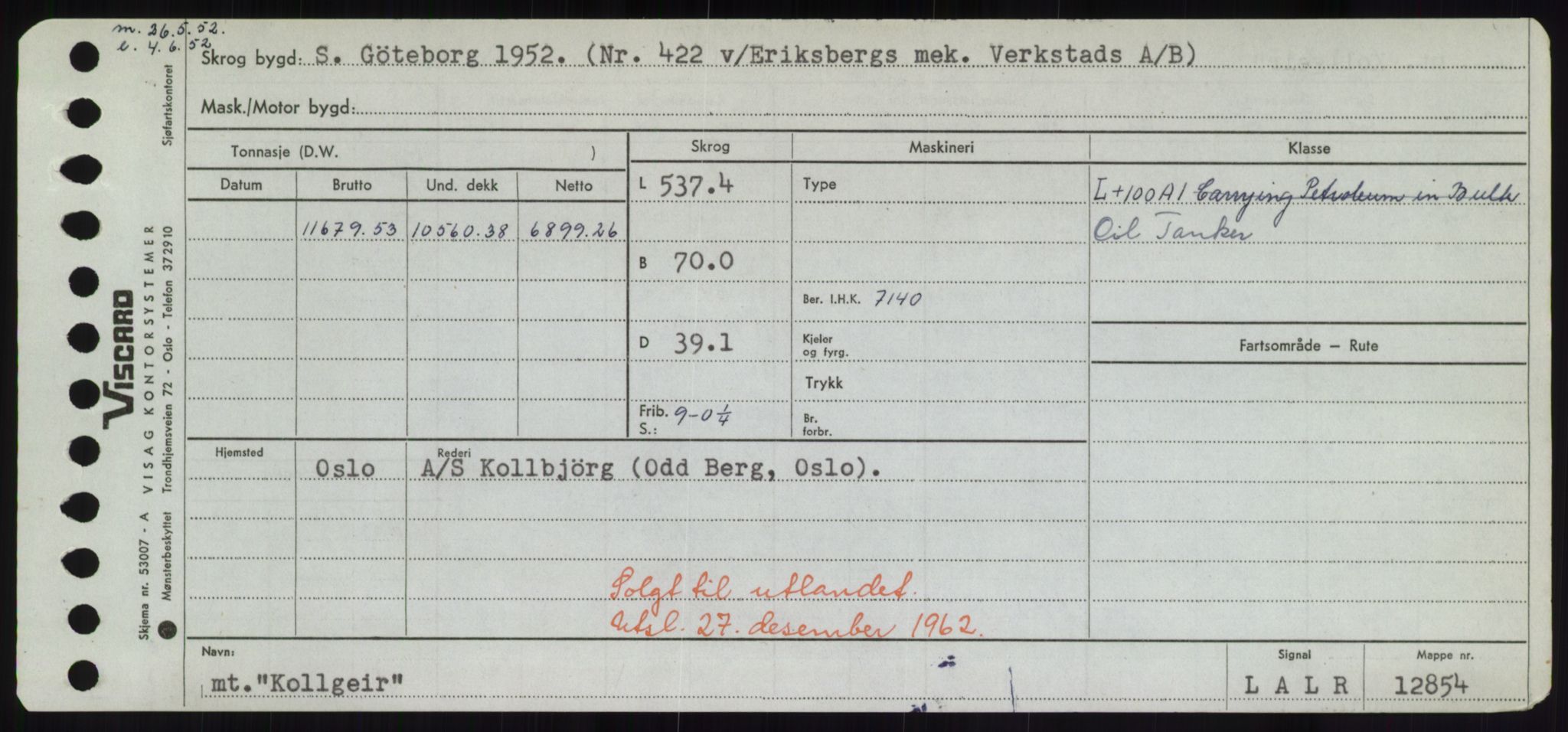 Sjøfartsdirektoratet med forløpere, Skipsmålingen, AV/RA-S-1627/H/Hd/L0020: Fartøy, K-Kon, p. 447