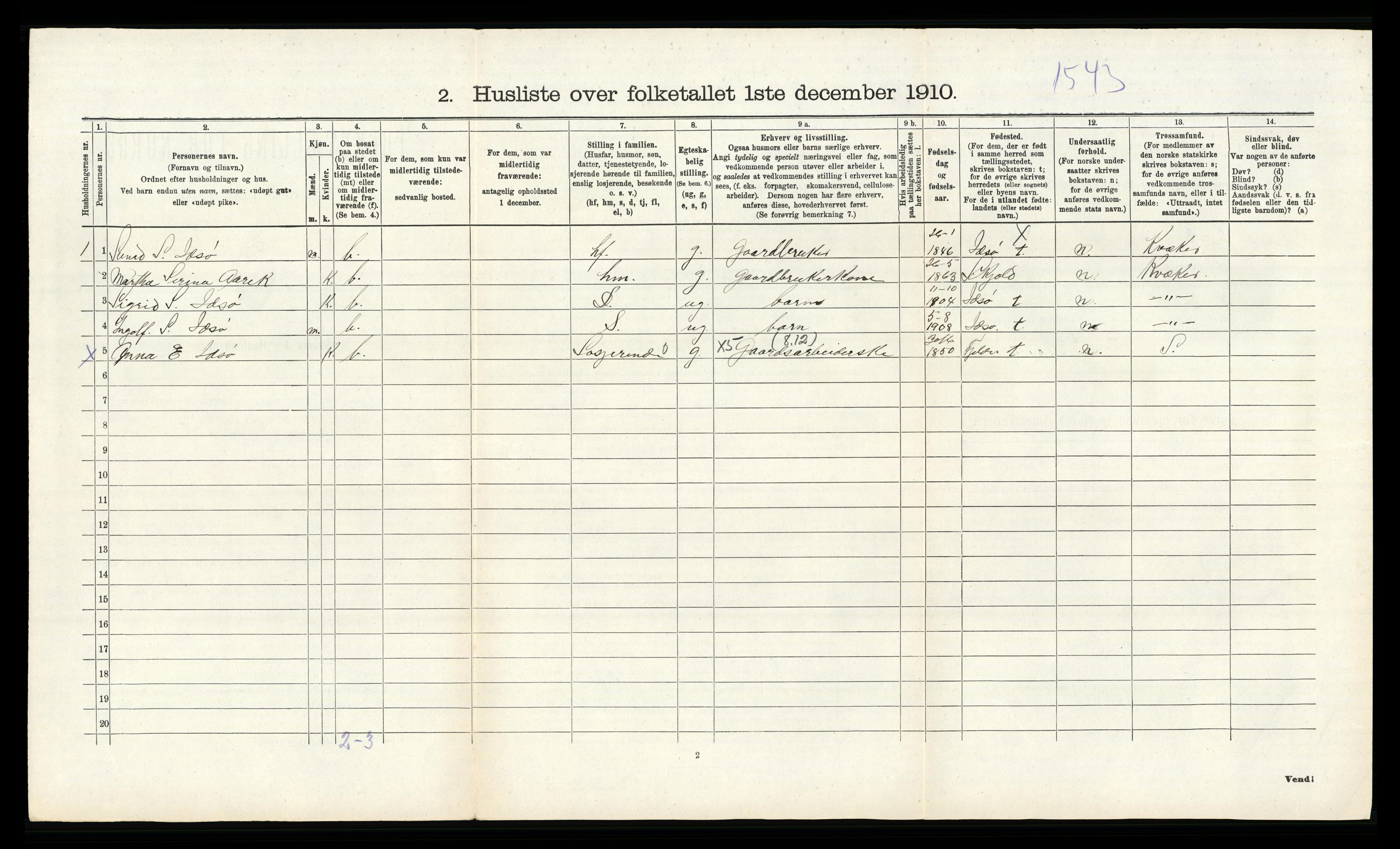 RA, 1910 census for Strand, 1910, p. 838