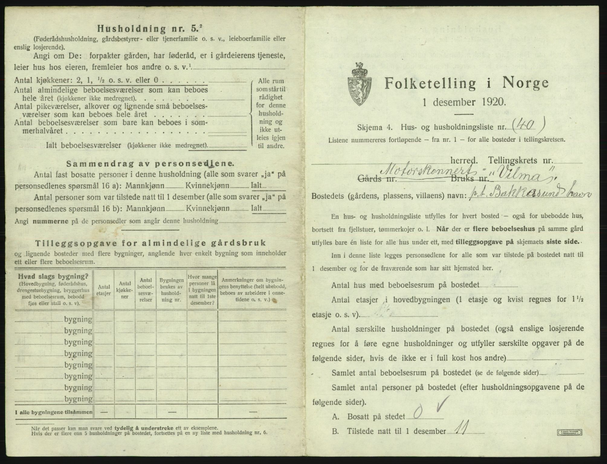 SAB, 1920 census for Austevoll, 1920, p. 450