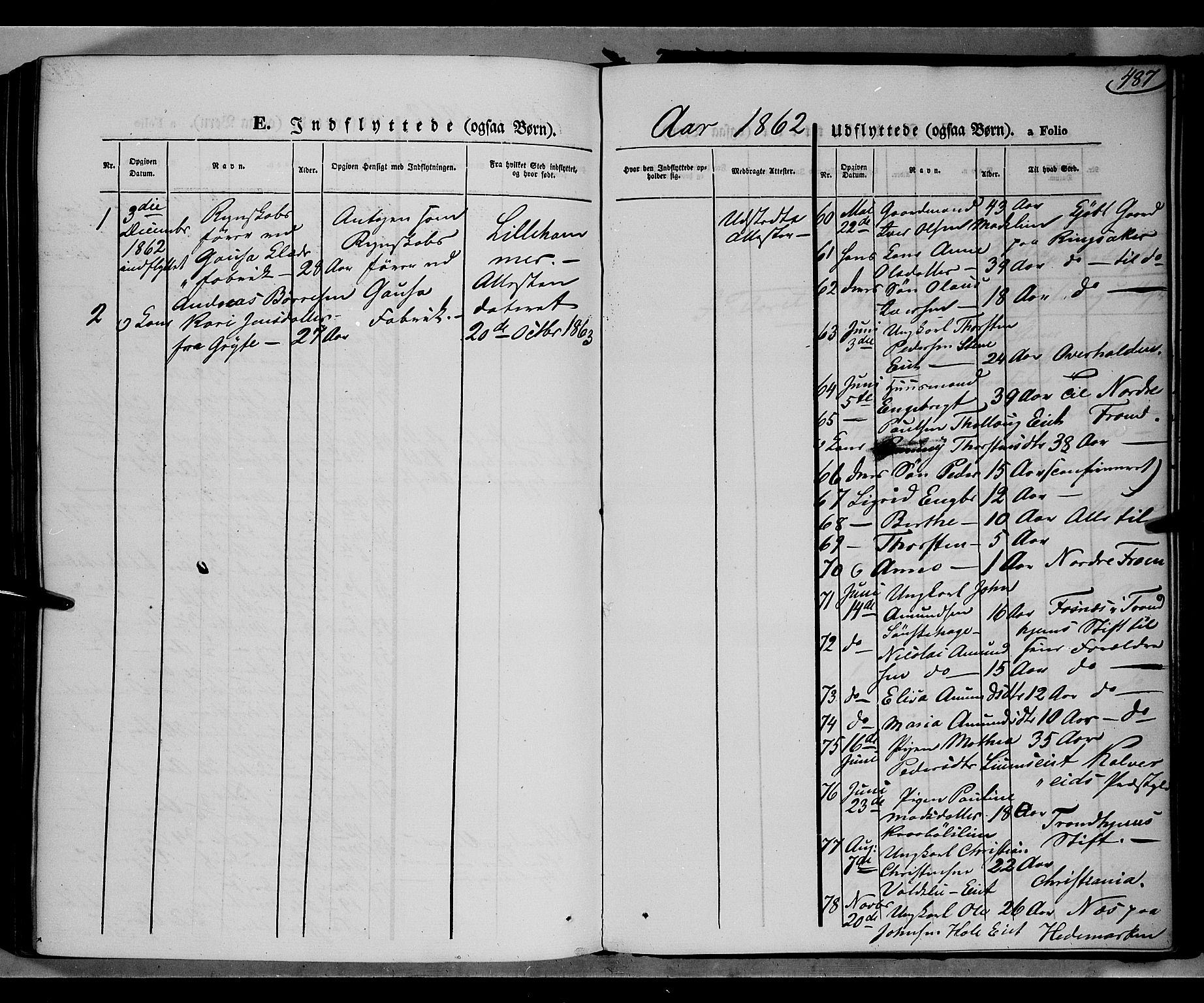 Gausdal prestekontor, SAH/PREST-090/H/Ha/Haa/L0009: Parish register (official) no. 9, 1862-1873, p. 487