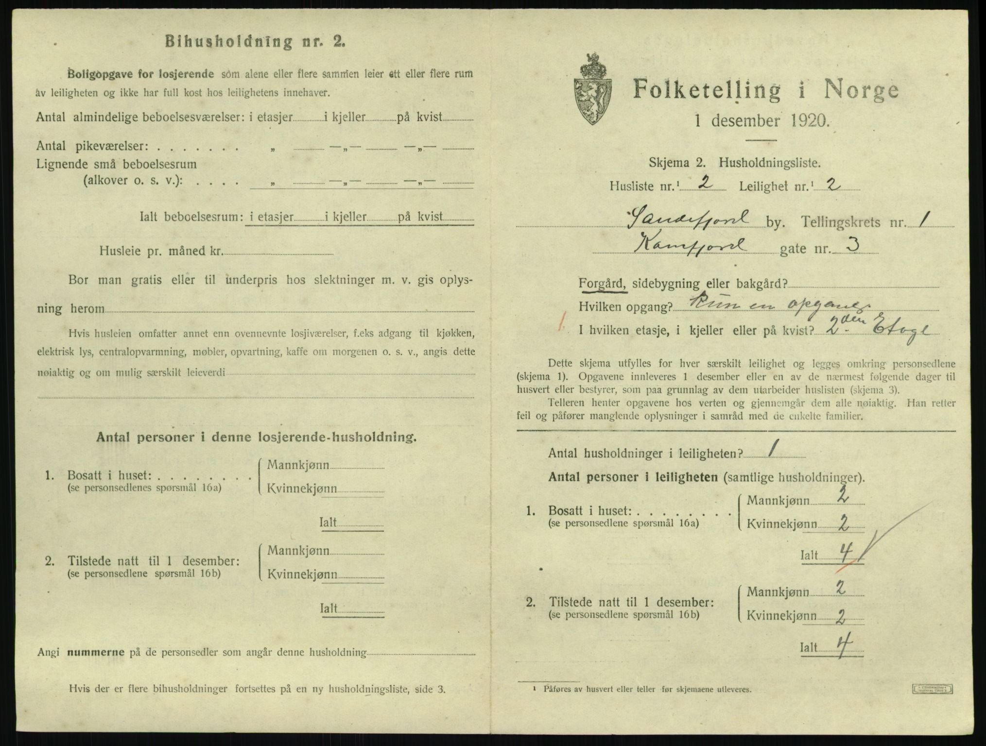 SAKO, 1920 census for Sandefjord, 1920, p. 1470