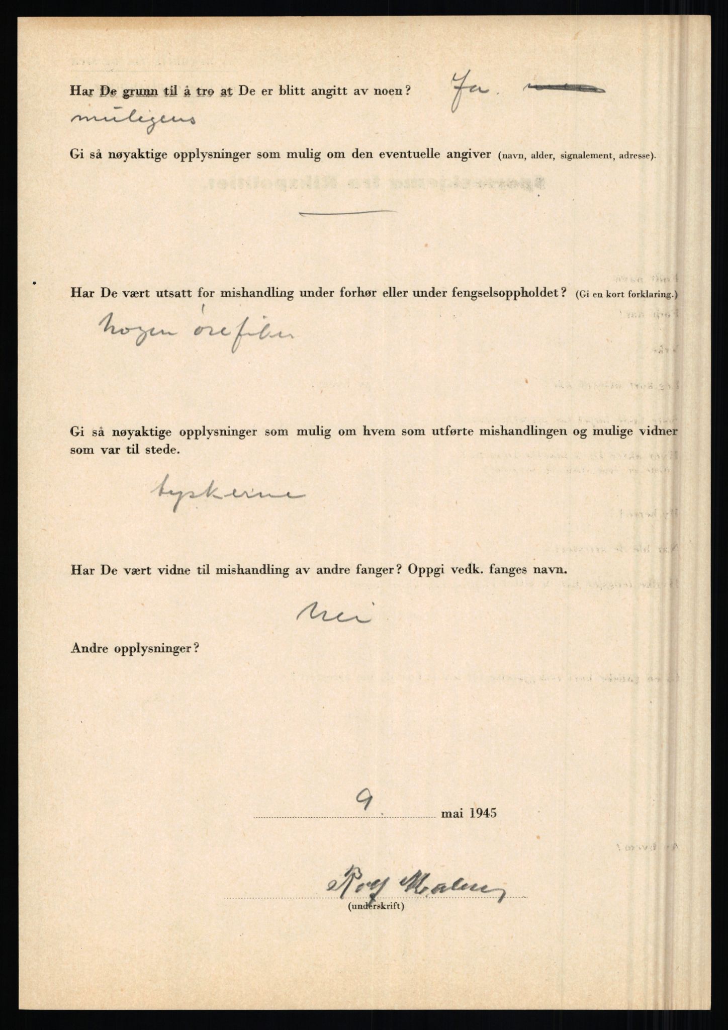 Rikspolitisjefen, AV/RA-S-1560/L/L0011: Lucassen, Oscar Fredrik - Moen, Olav, 1940-1945, p. 465