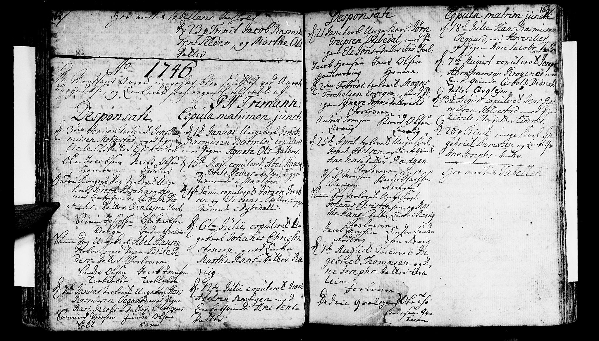 Selje sokneprestembete, SAB/A-99938/H/Ha/Haa/Haaa: Parish register (official) no. A 4, 1743-1759, p. 168-169