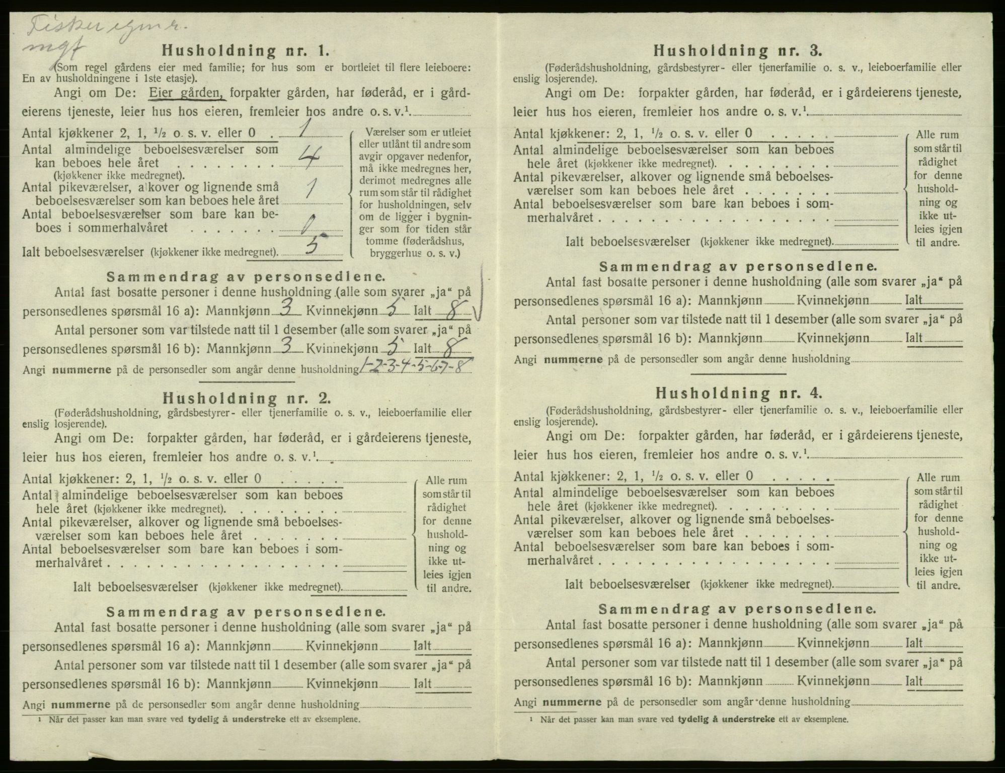 SAB, 1920 census for Strandvik, 1920, p. 741