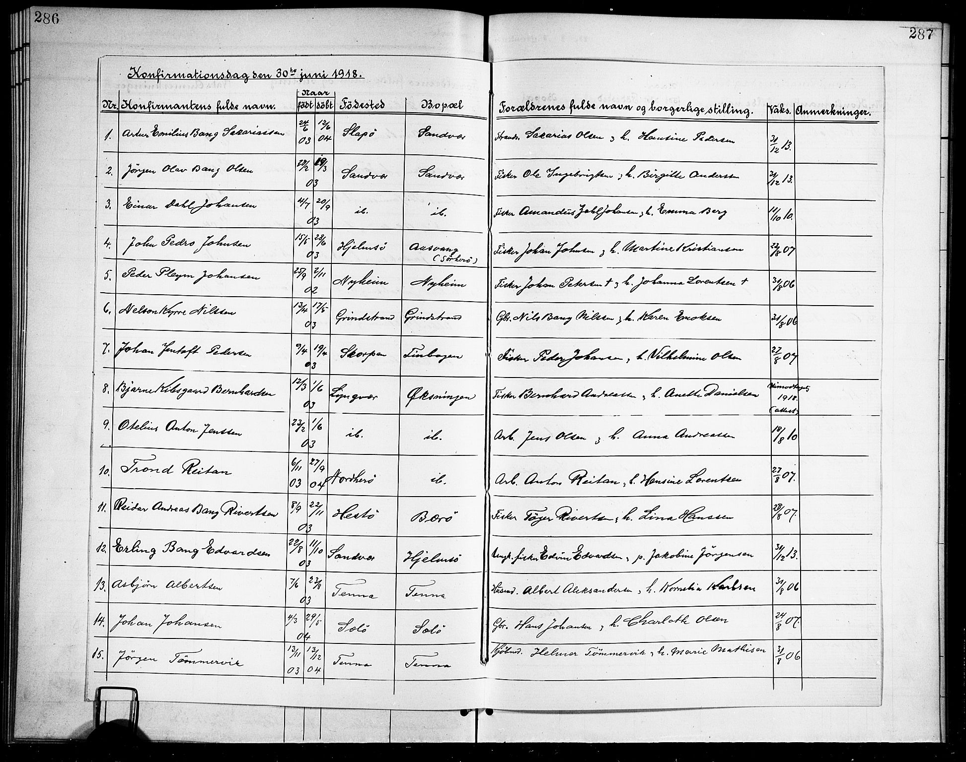 Ministerialprotokoller, klokkerbøker og fødselsregistre - Nordland, SAT/A-1459/834/L0516: Parish register (copy) no. 834C06, 1902-1918