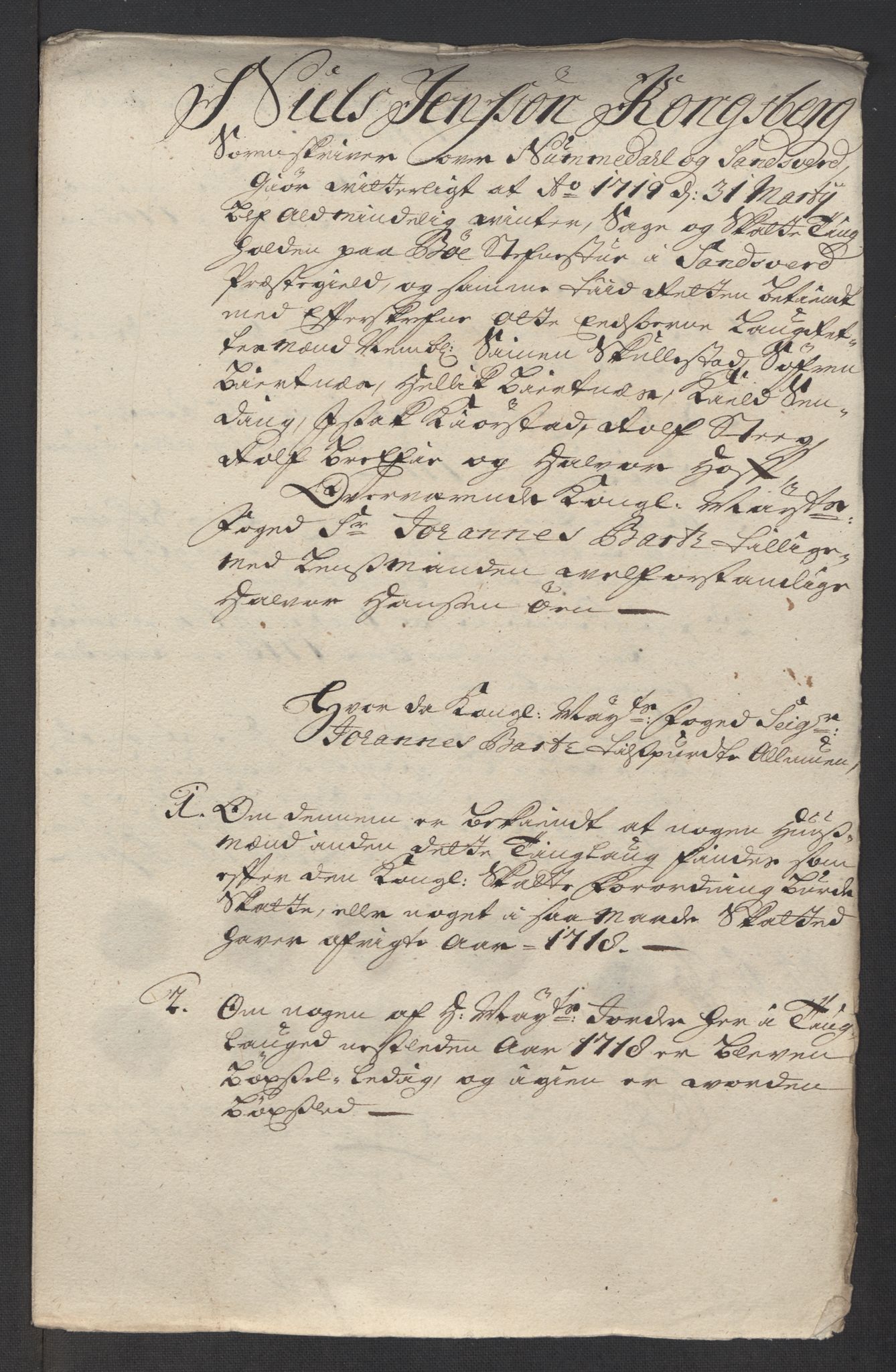 Rentekammeret inntil 1814, Reviderte regnskaper, Fogderegnskap, RA/EA-4092/R24/L1594: Fogderegnskap Numedal og Sandsvær, 1718, p. 214