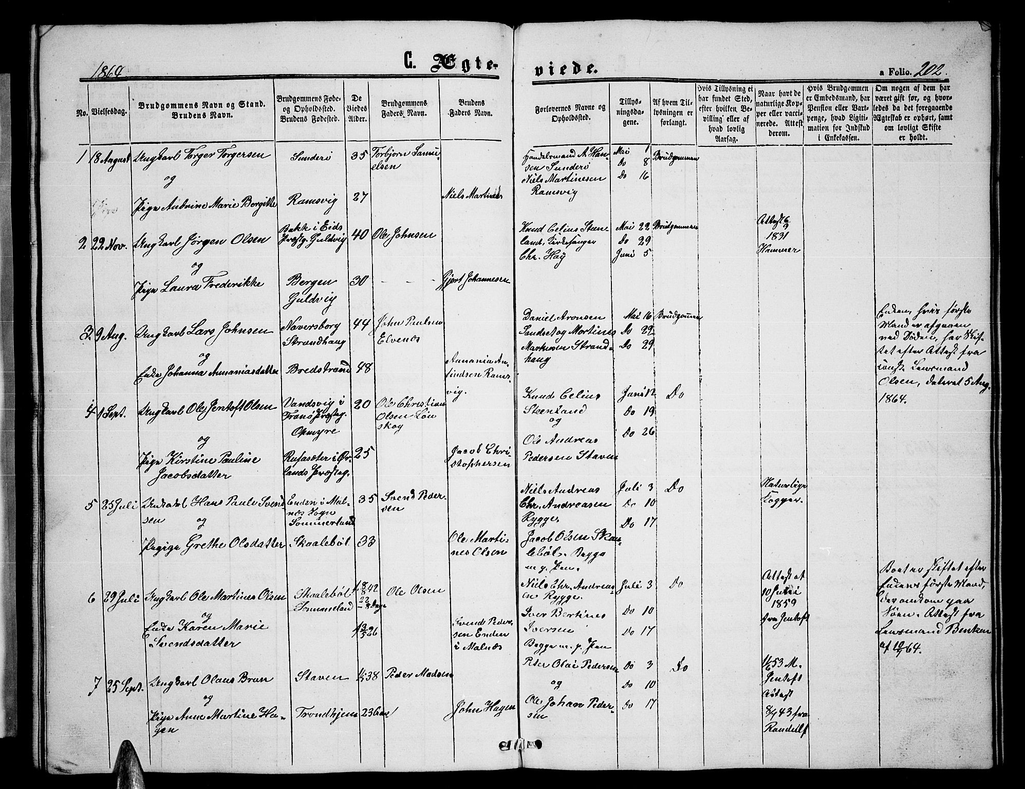 Ministerialprotokoller, klokkerbøker og fødselsregistre - Nordland, AV/SAT-A-1459/893/L1347: Parish register (copy) no. 893C02, 1858-1866, p. 202