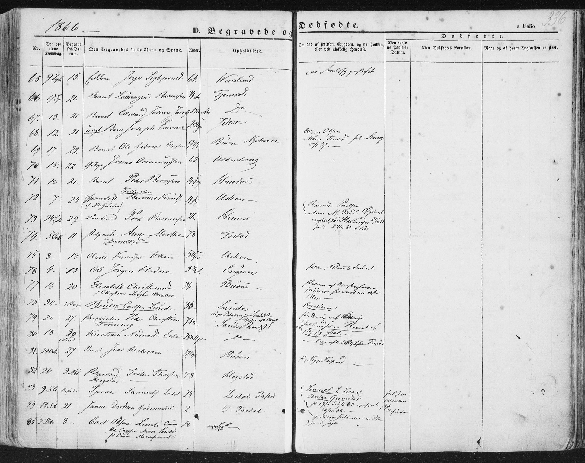 Hetland sokneprestkontor, AV/SAST-A-101826/30/30BA/L0002: Parish register (official) no. A 2, 1849-1869, p. 336