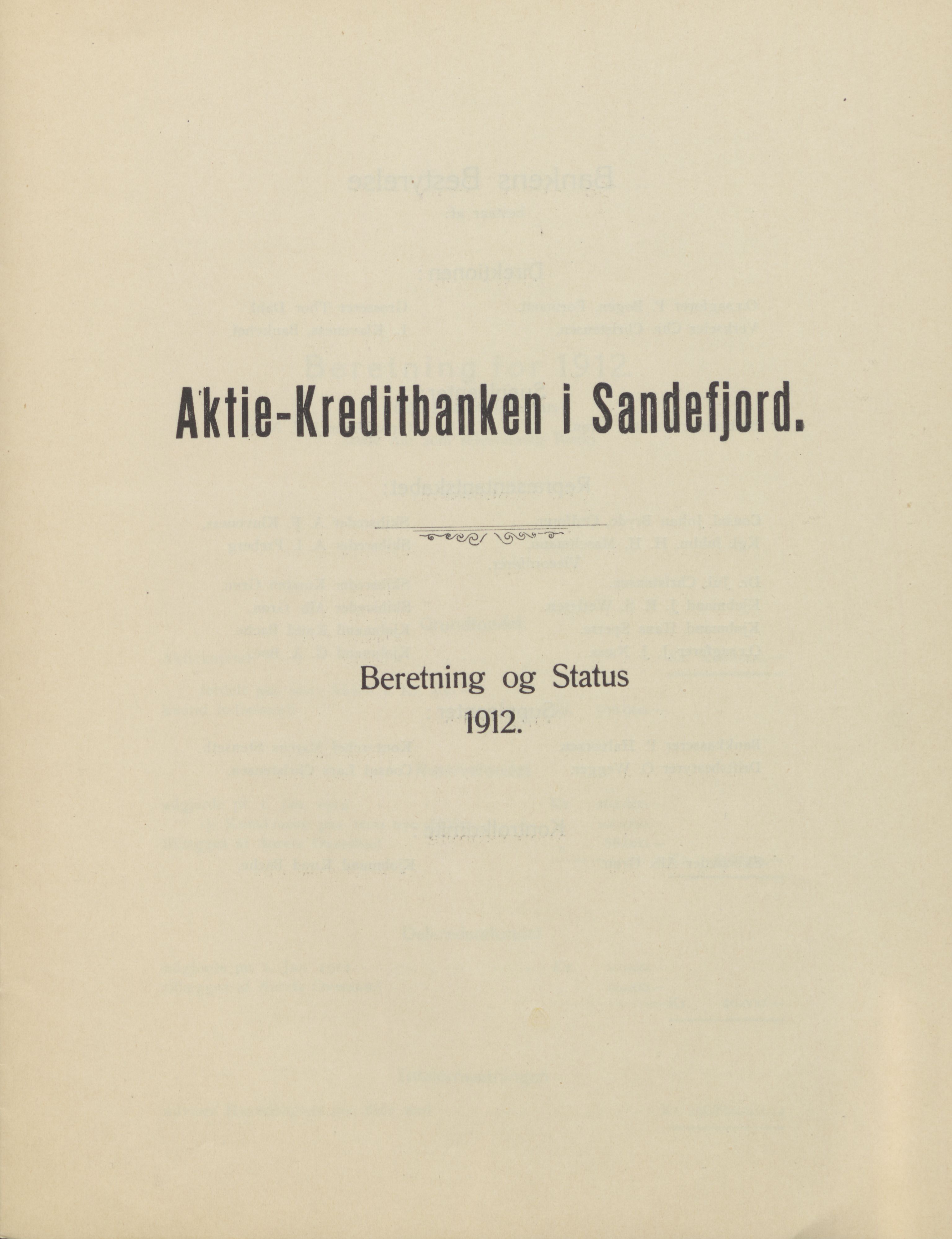 Privatbanken i Sandefjord AS, VEMU/ARS-A-1256/X/L0001: Årsberetninger, 1912-1929, p. 3