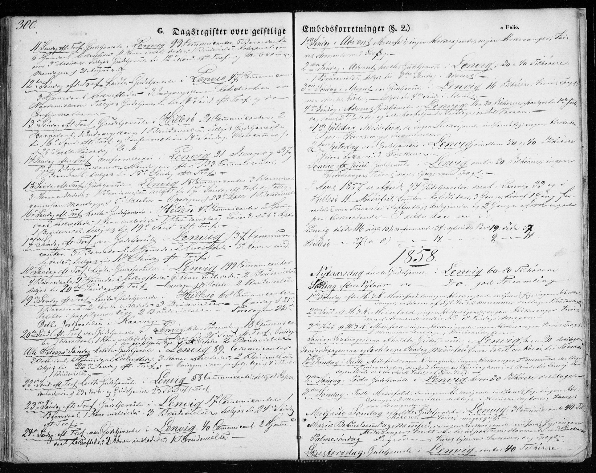 Lenvik sokneprestembete, SATØ/S-1310/H/Ha/Haa/L0007kirke: Parish register (official) no. 7, 1855-1865, p. 300