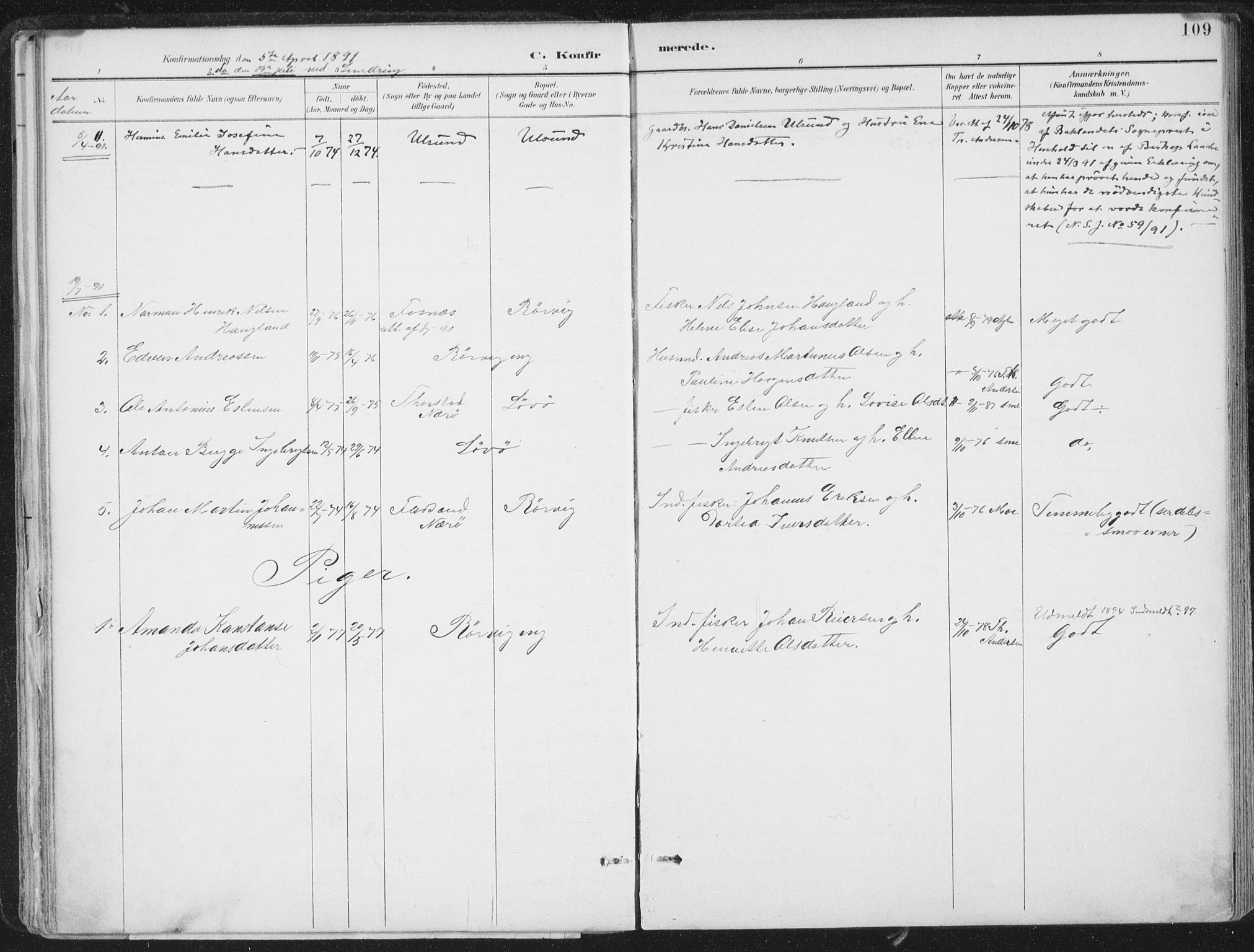 Ministerialprotokoller, klokkerbøker og fødselsregistre - Nord-Trøndelag, AV/SAT-A-1458/786/L0687: Parish register (official) no. 786A03, 1888-1898, p. 109