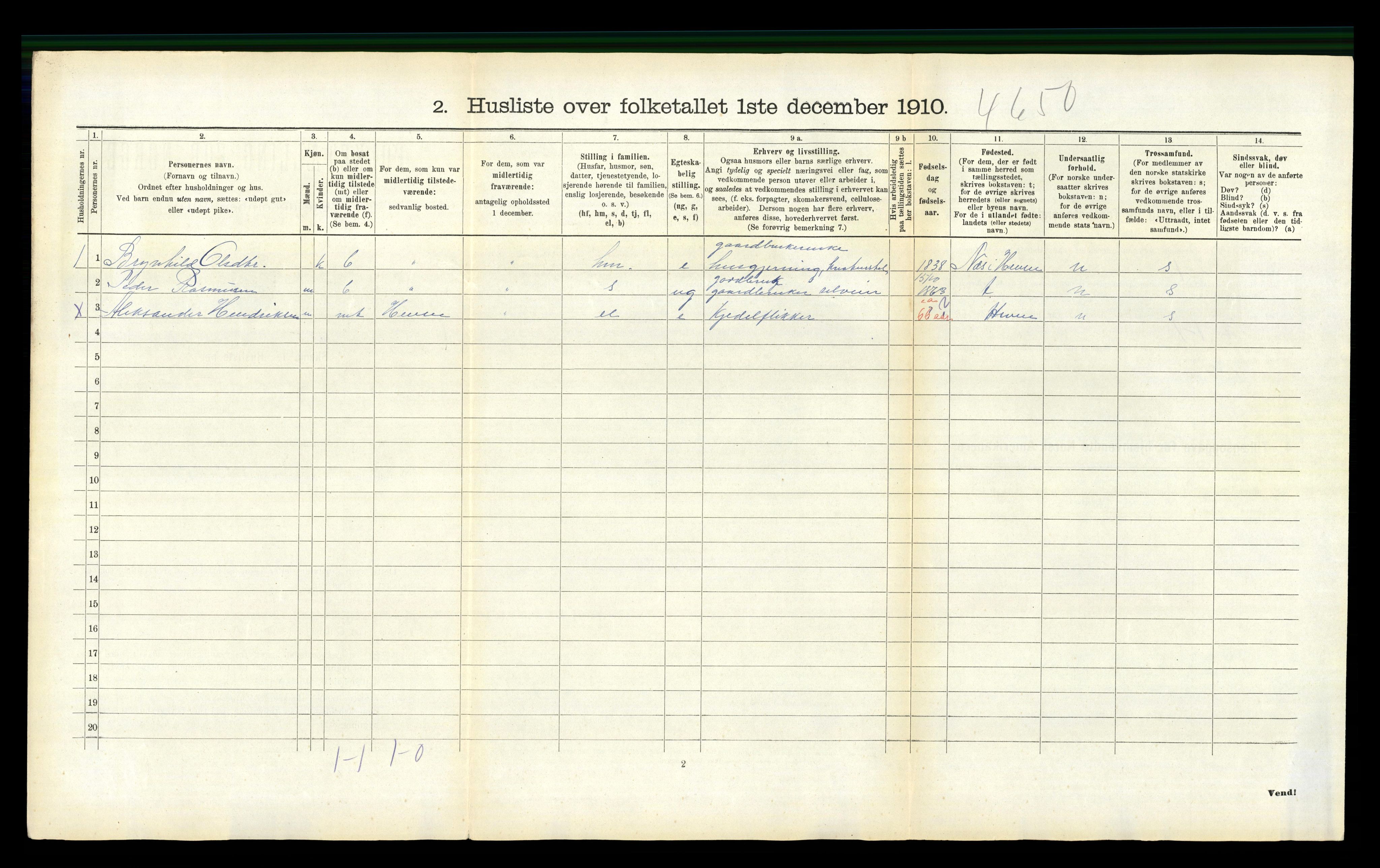 RA, 1910 census for Aure, 1910, p. 857