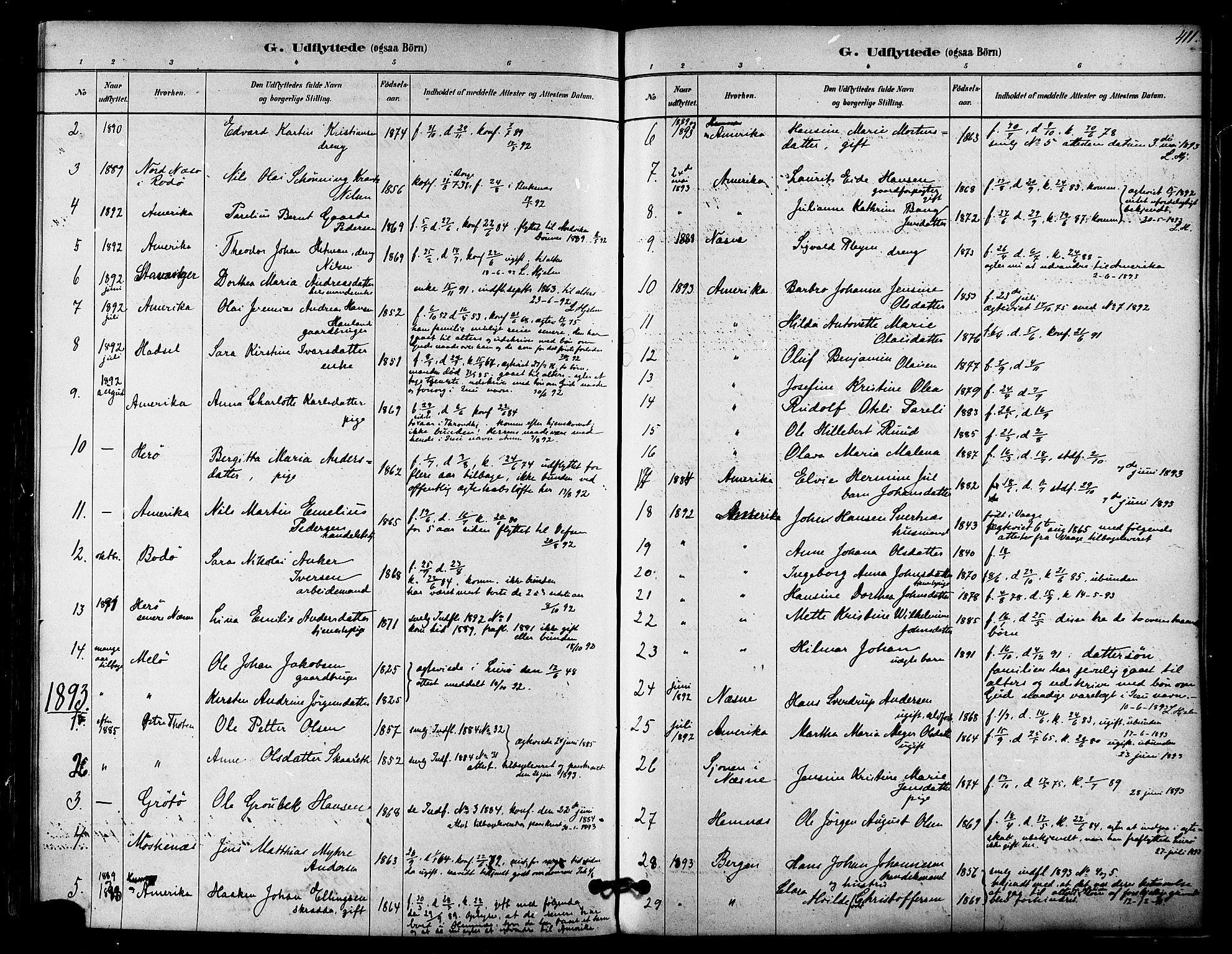 Ministerialprotokoller, klokkerbøker og fødselsregistre - Nordland, SAT/A-1459/839/L0568: Parish register (official) no. 839A05, 1880-1902, p. 411