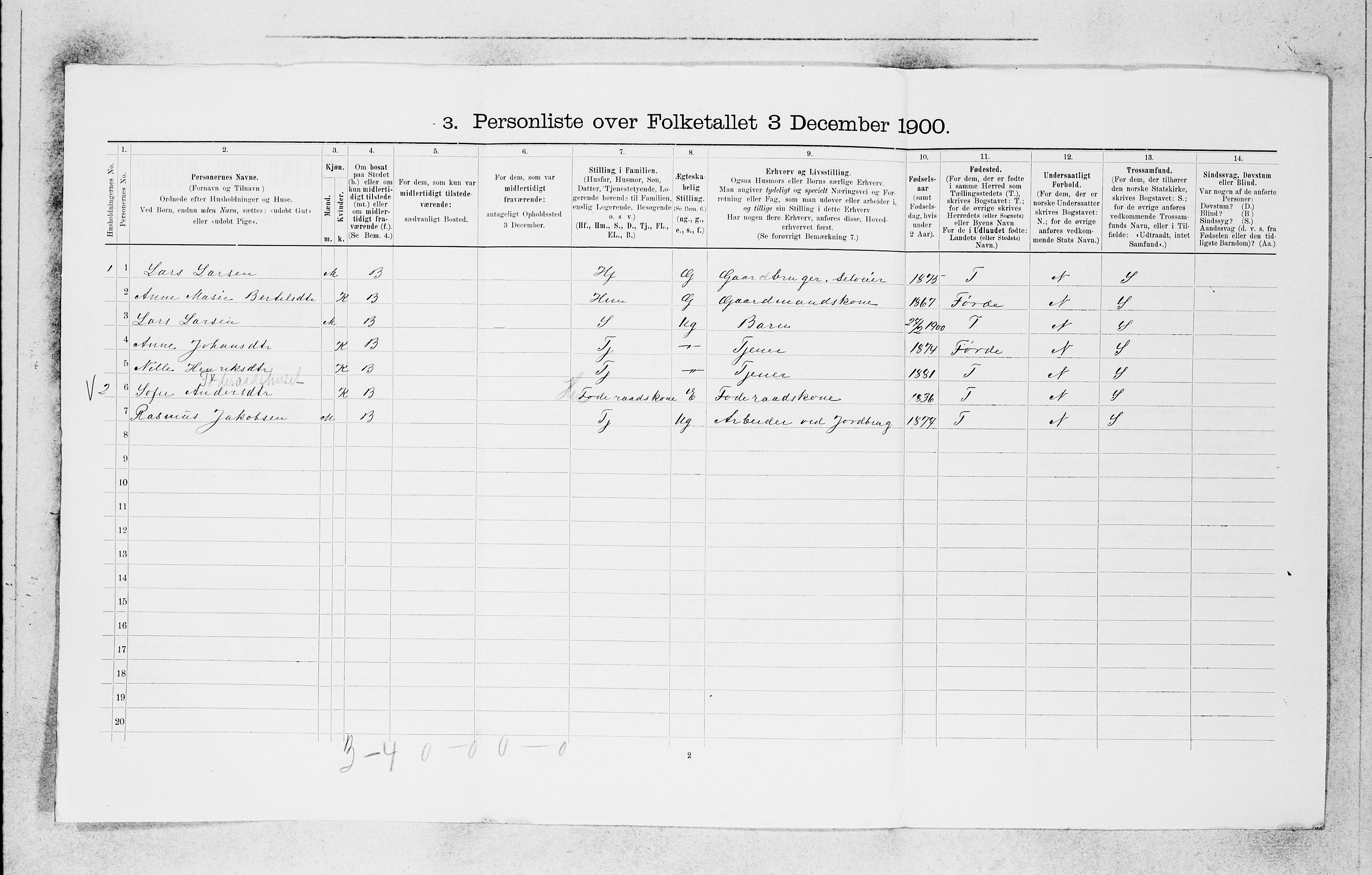 SAB, 1900 census for Kinn, 1900, p. 561