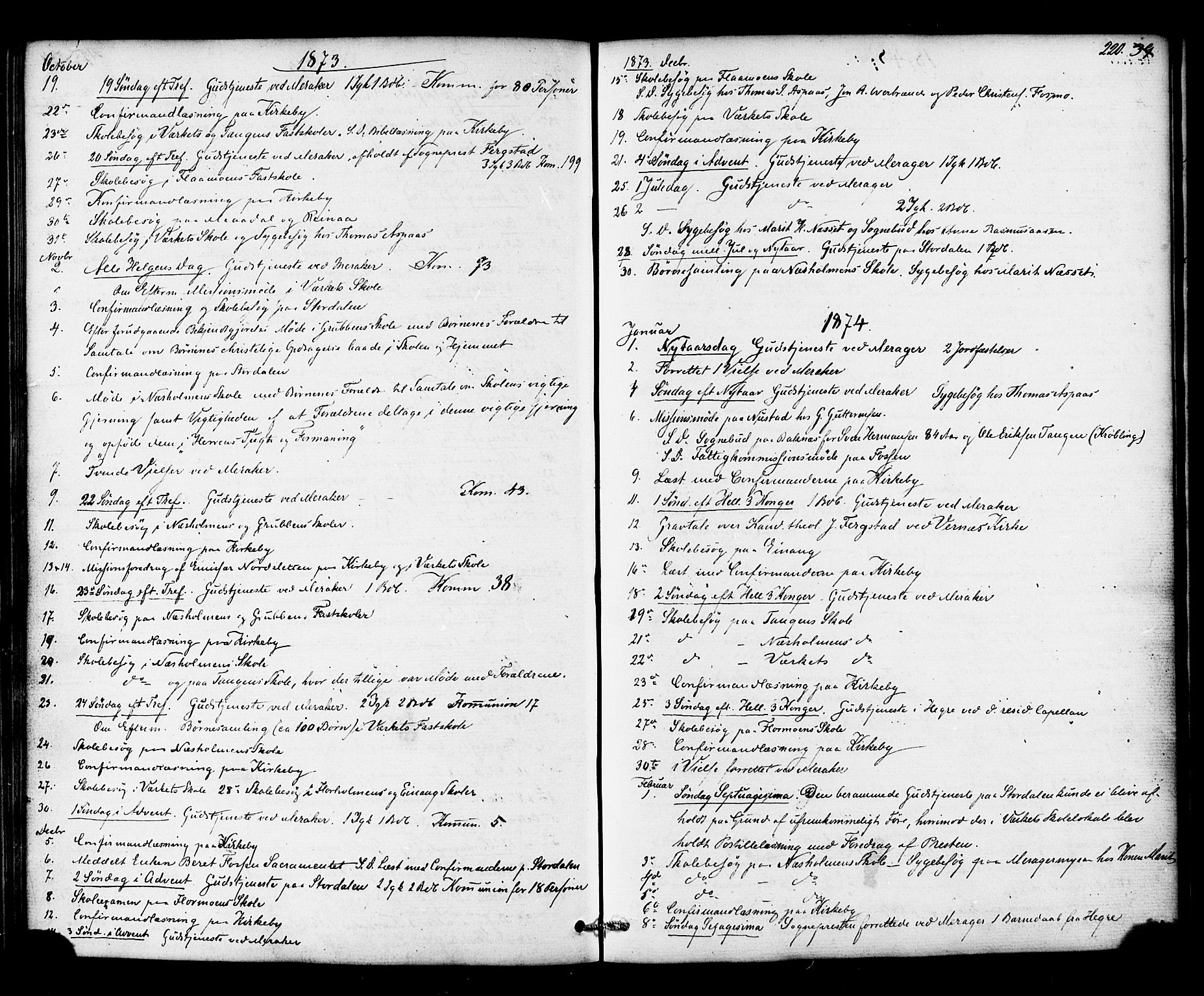 Ministerialprotokoller, klokkerbøker og fødselsregistre - Nord-Trøndelag, AV/SAT-A-1458/706/L0041: Parish register (official) no. 706A02, 1862-1877, p. 220