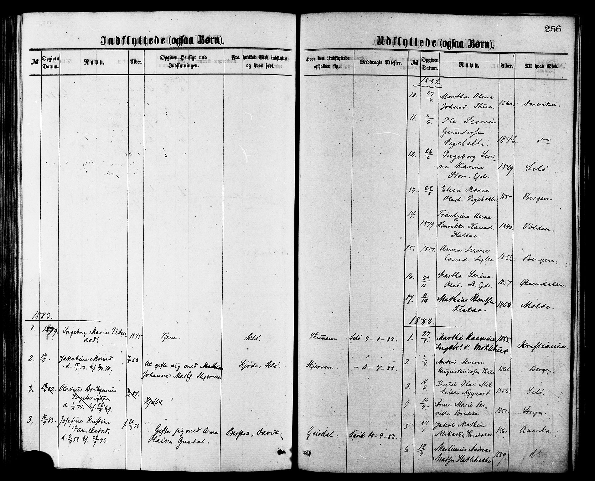 Ministerialprotokoller, klokkerbøker og fødselsregistre - Møre og Romsdal, AV/SAT-A-1454/501/L0007: Parish register (official) no. 501A07, 1868-1884, p. 256