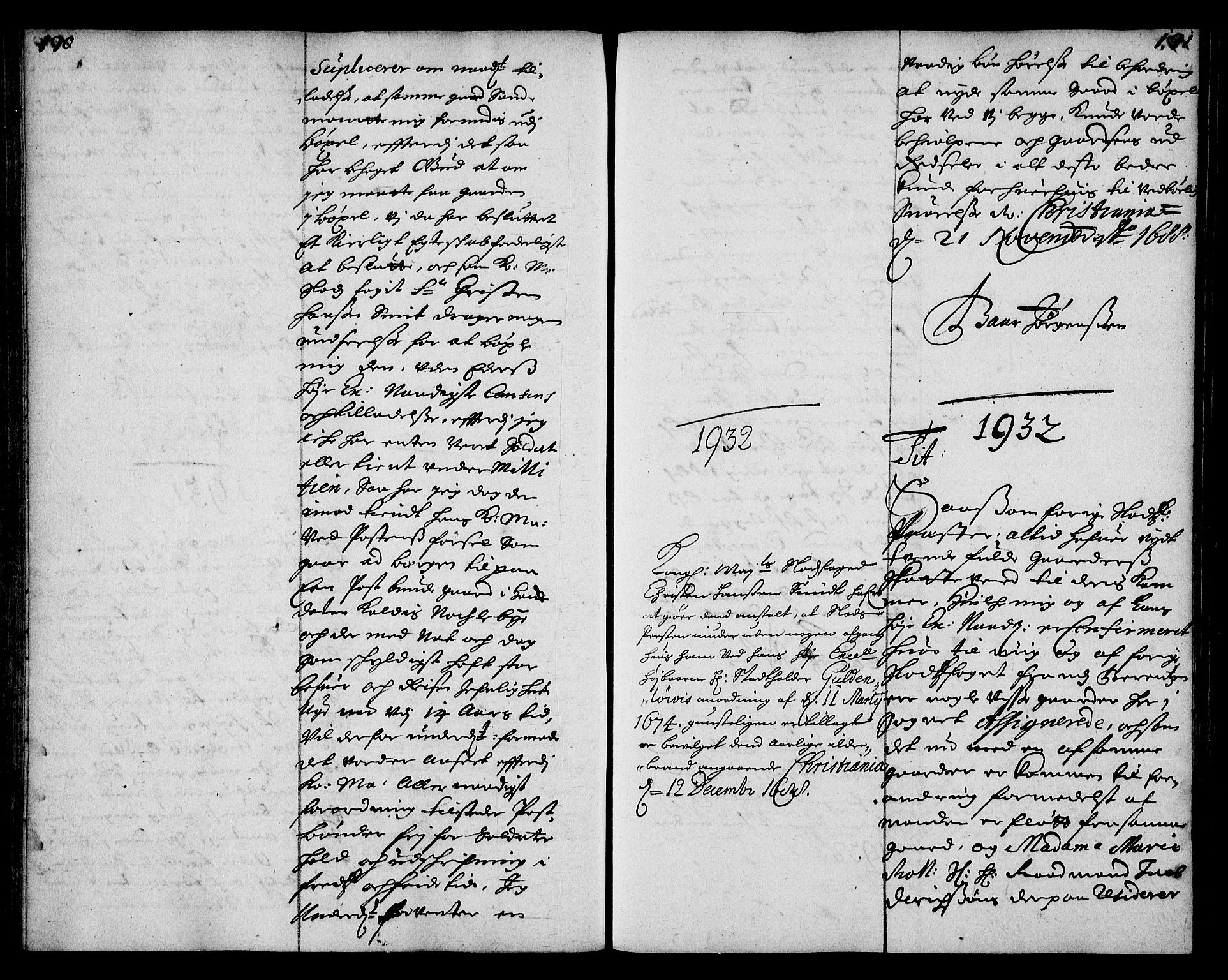 Stattholderembetet 1572-1771, AV/RA-EA-2870/Ae/L0006: Supplikasjons- og resolusjonsprotokoll, 1688-1689, p. 190-191