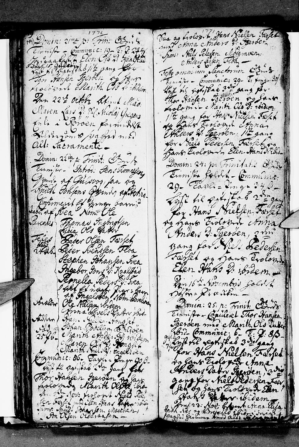 Ministerialprotokoller, klokkerbøker og fødselsregistre - Nordland, SAT/A-1459/816/L0237: Parish register (official) no. 816A03, 1757-1776, p. 149-150