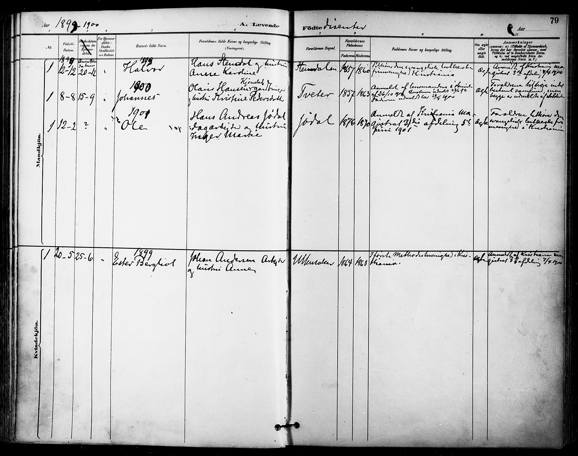 Ullensaker prestekontor Kirkebøker, SAO/A-10236a/F/Fa/L0020: Parish register (official) no. I 20, 1892-1902, p. 79