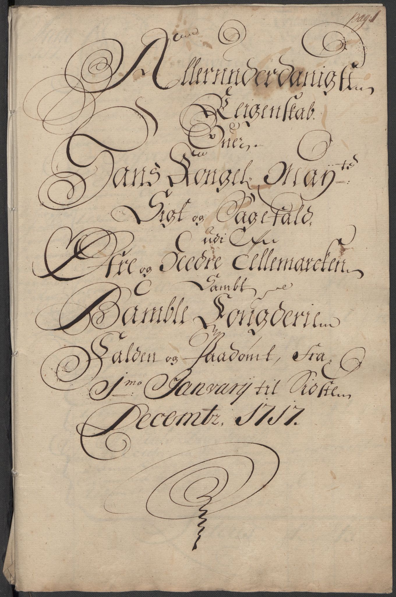 Rentekammeret inntil 1814, Reviderte regnskaper, Fogderegnskap, AV/RA-EA-4092/R36/L2129: Fogderegnskap Øvre og Nedre Telemark og Bamble, 1717, p. 207