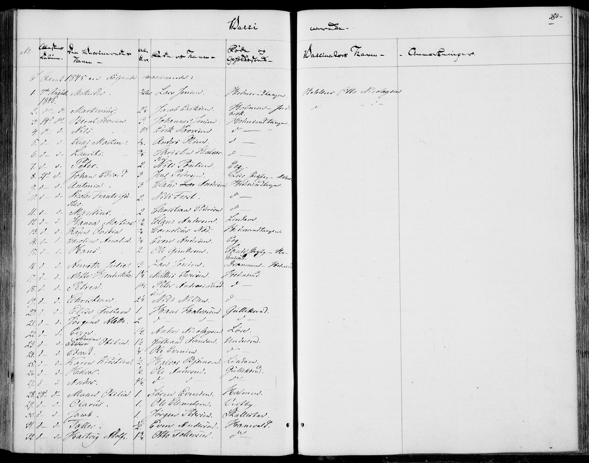 Skoger kirkebøker, SAKO/A-59/F/Fa/L0003: Parish register (official) no. I 3, 1842-1861, p. 384