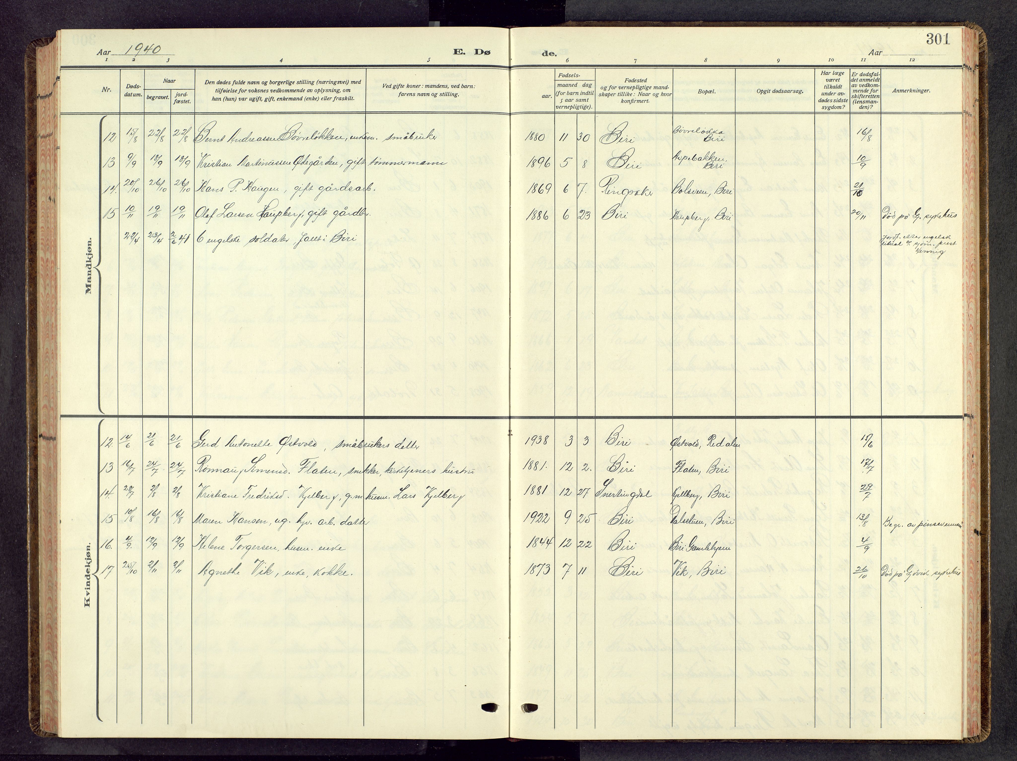 Biri prestekontor, AV/SAH-PREST-096/H/Ha/Hab/L0008: Parish register (copy) no. 8, 1939-1962, p. 301