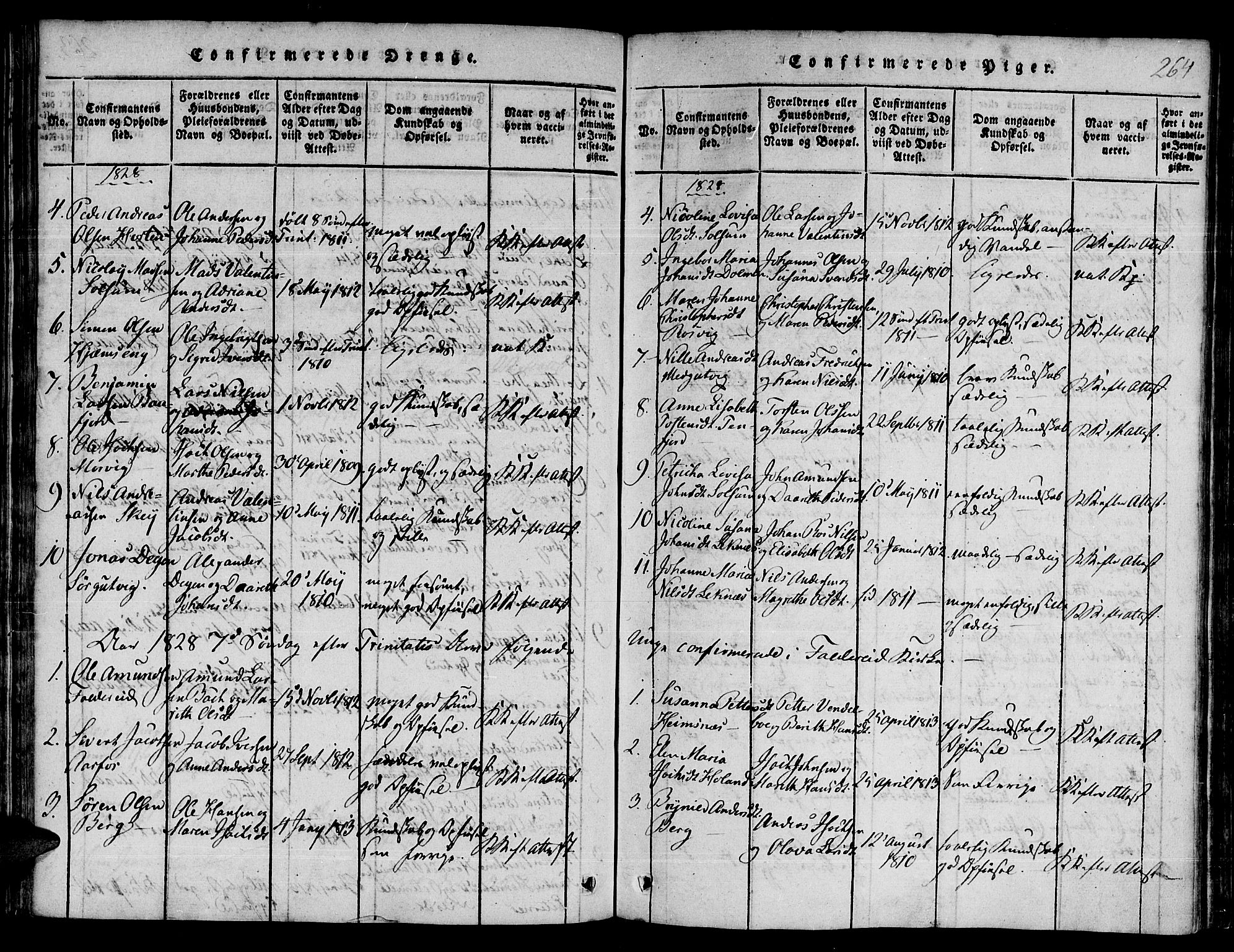 Ministerialprotokoller, klokkerbøker og fødselsregistre - Nord-Trøndelag, SAT/A-1458/780/L0636: Parish register (official) no. 780A03 /1, 1815-1830, p. 264