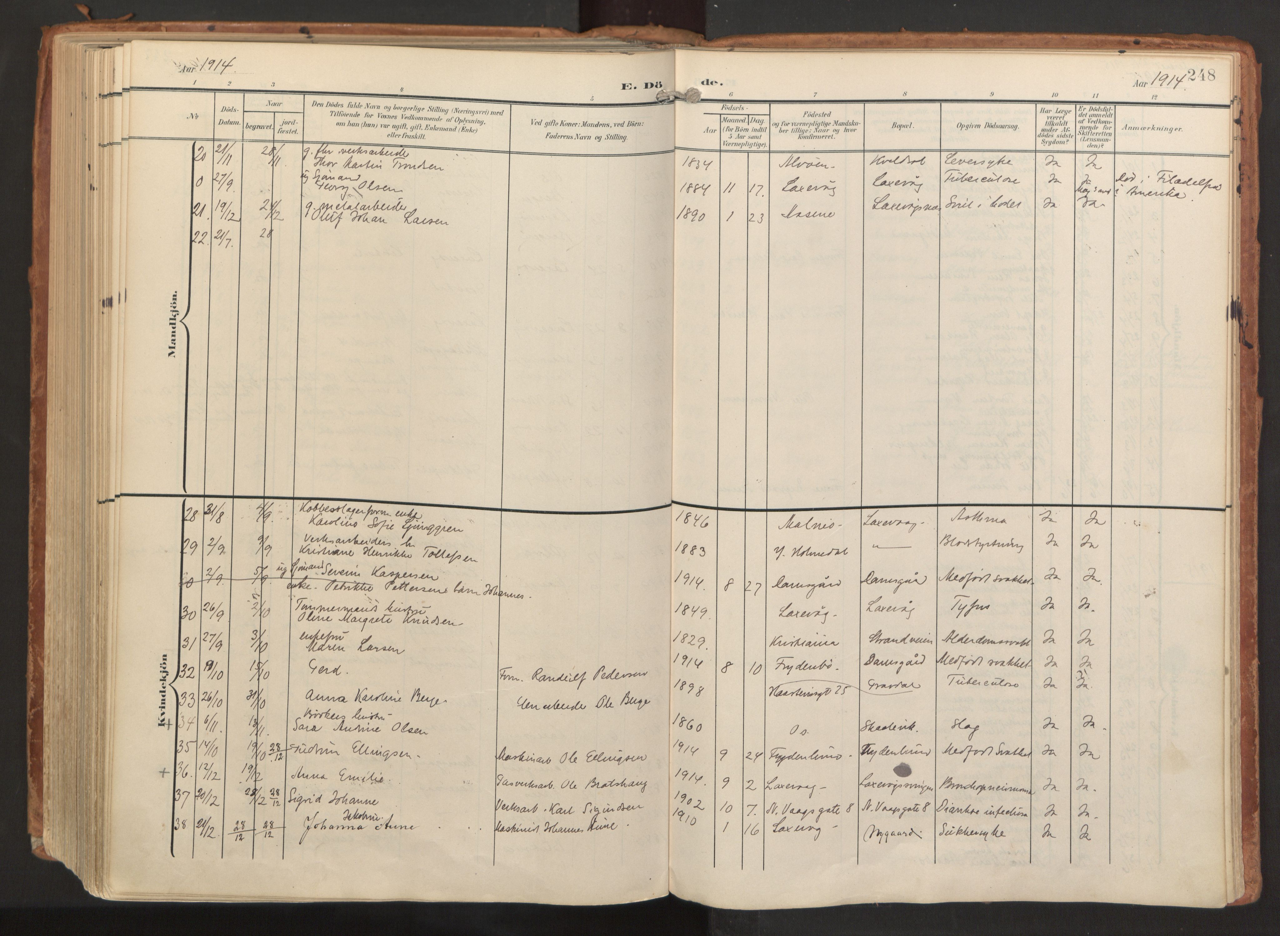 Laksevåg Sokneprestembete, AV/SAB-A-76501/H/Ha/Haa/Haaa/L0001: Parish register (official) no. A 1, 1903-1917, p. 248