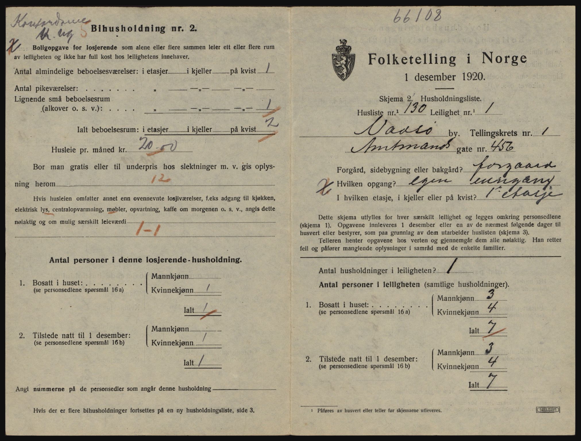 SATØ, 1920 census for Vadsø, 1920, p. 948