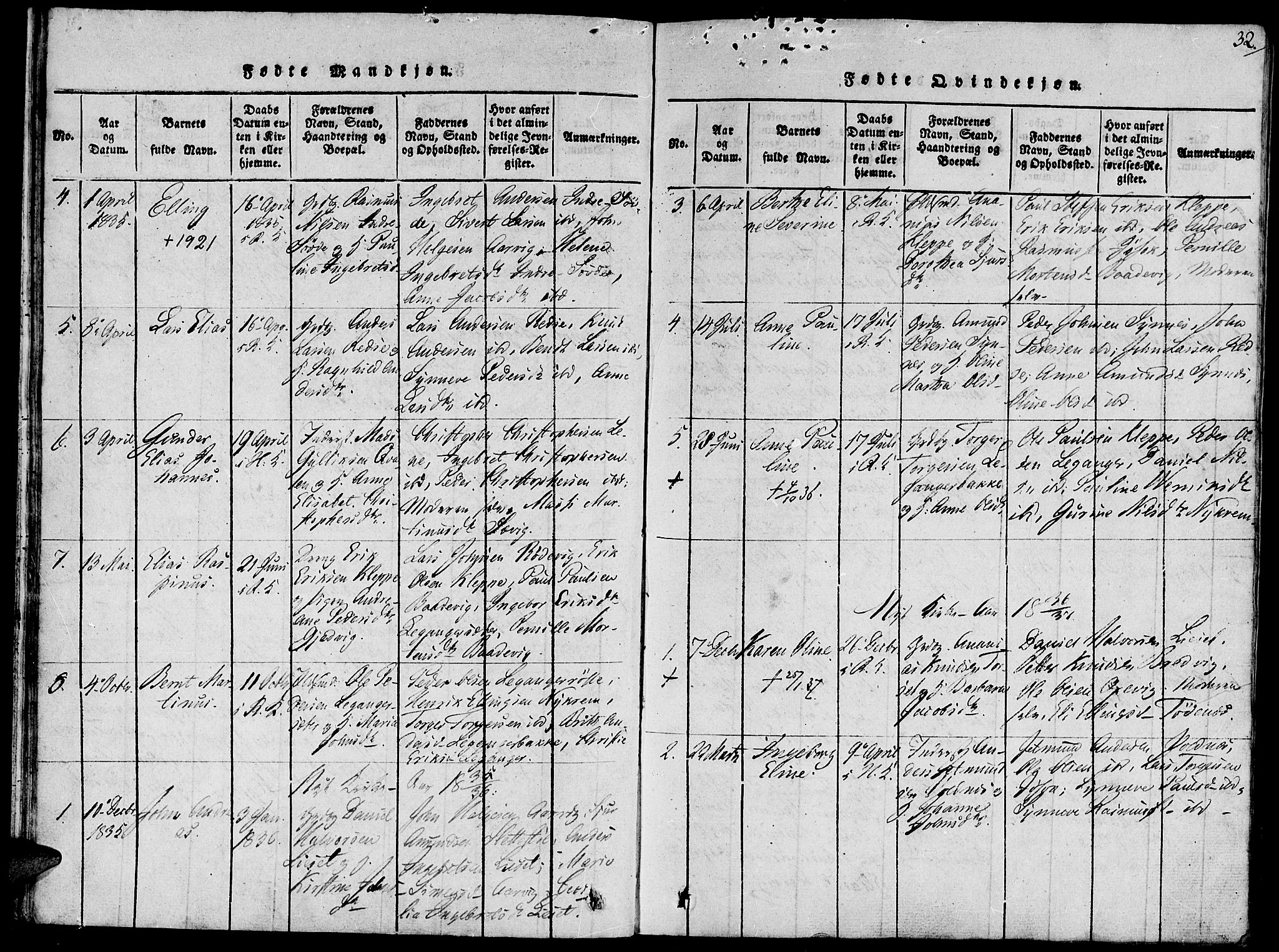 Ministerialprotokoller, klokkerbøker og fødselsregistre - Møre og Romsdal, AV/SAT-A-1454/504/L0054: Parish register (official) no. 504A01, 1816-1861, p. 32