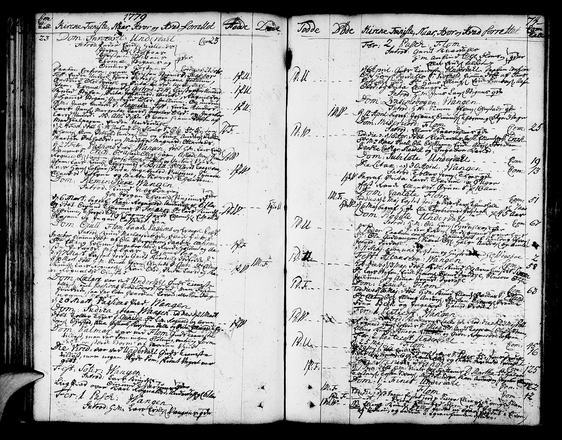 Aurland sokneprestembete, AV/SAB-A-99937/H/Ha/Haa/L0004: Parish register (official) no. A 4, 1756-1801, p. 74