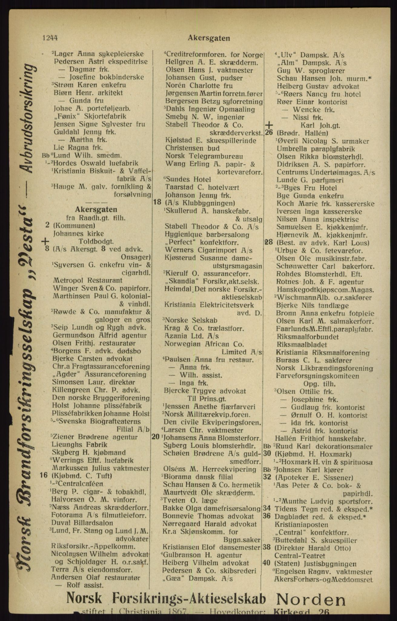 Kristiania/Oslo adressebok, PUBL/-, 1916, p. 1244
