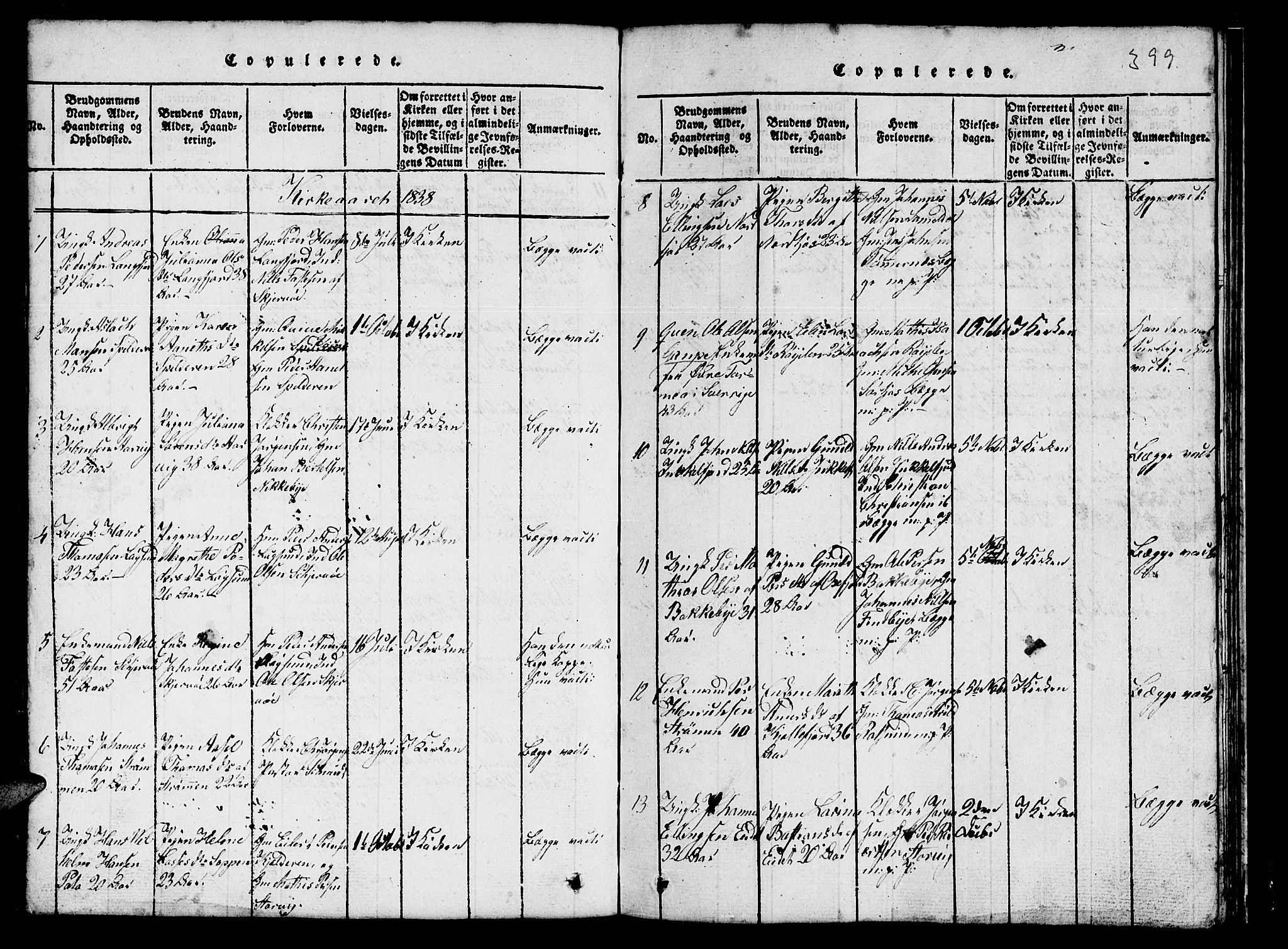 Skjervøy sokneprestkontor, SATØ/S-1300/H/Ha/Hab/L0001klokker: Parish register (copy) no. 1, 1825-1838, p. 398-399