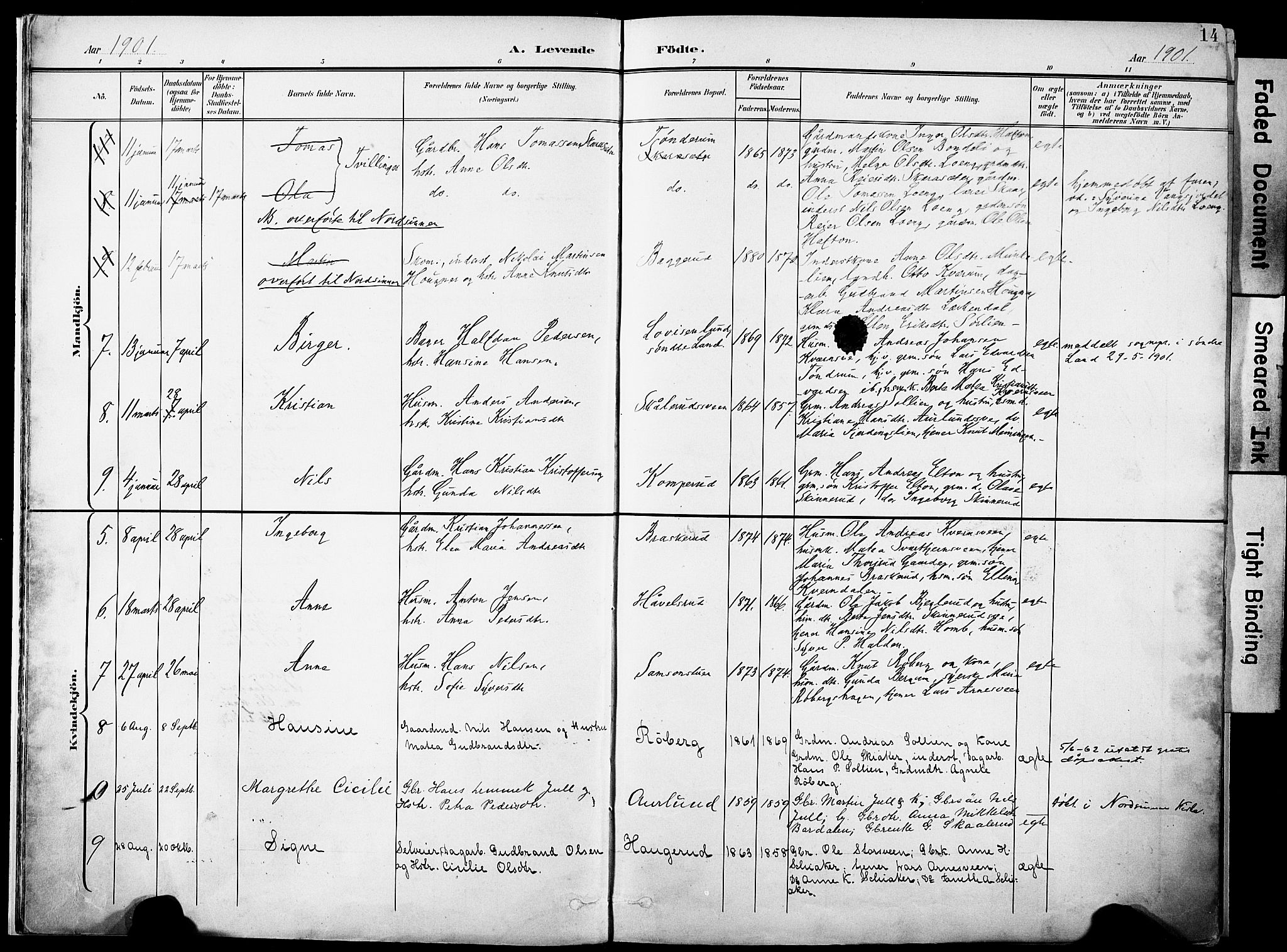 Nordre Land prestekontor, SAH/PREST-124/H/Ha/Haa/L0006: Parish register (official) no. 6, 1897-1914, p. 14