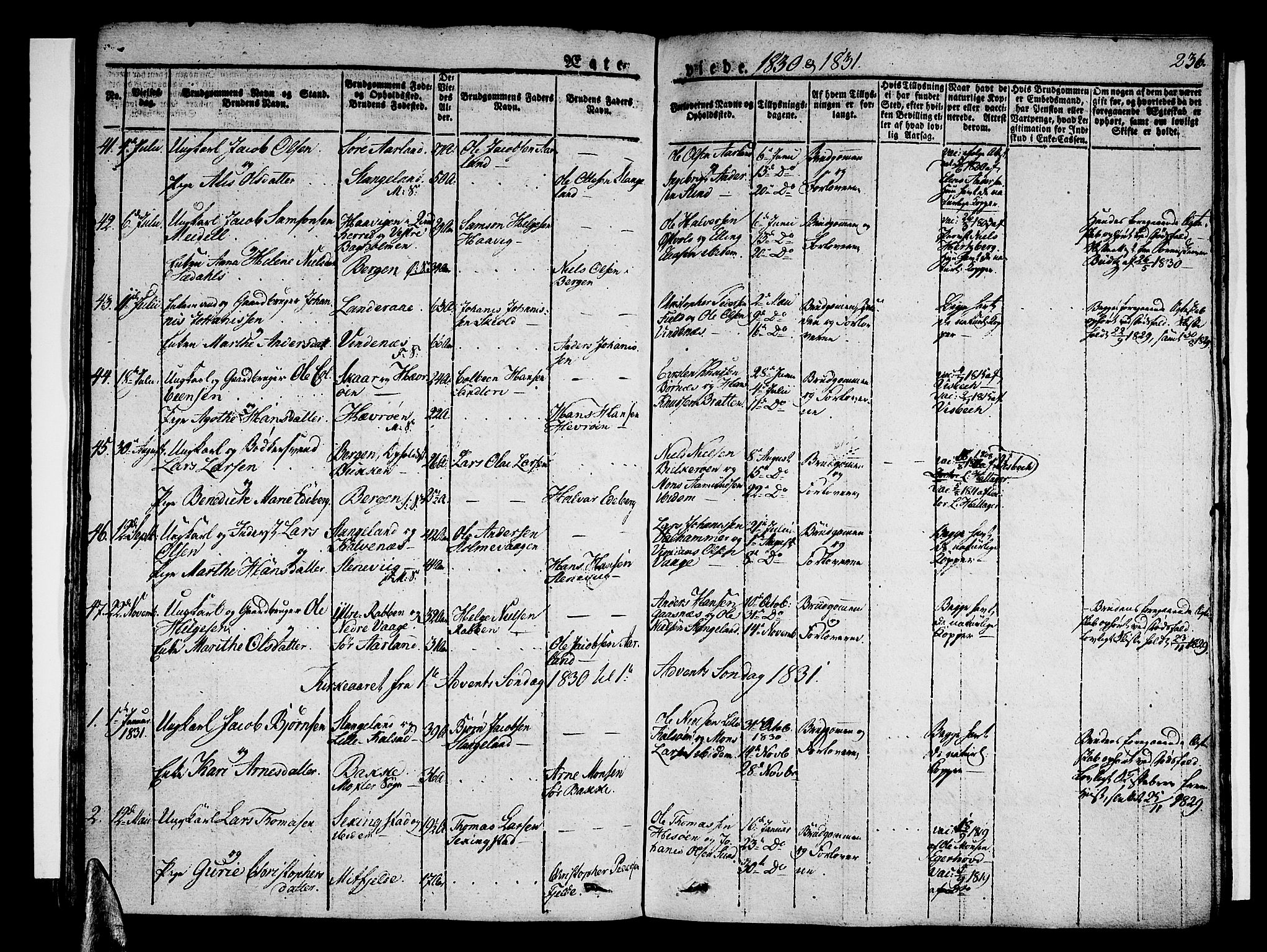 Sund sokneprestembete, AV/SAB-A-99930: Parish register (official) no. A 12, 1825-1835, p. 236