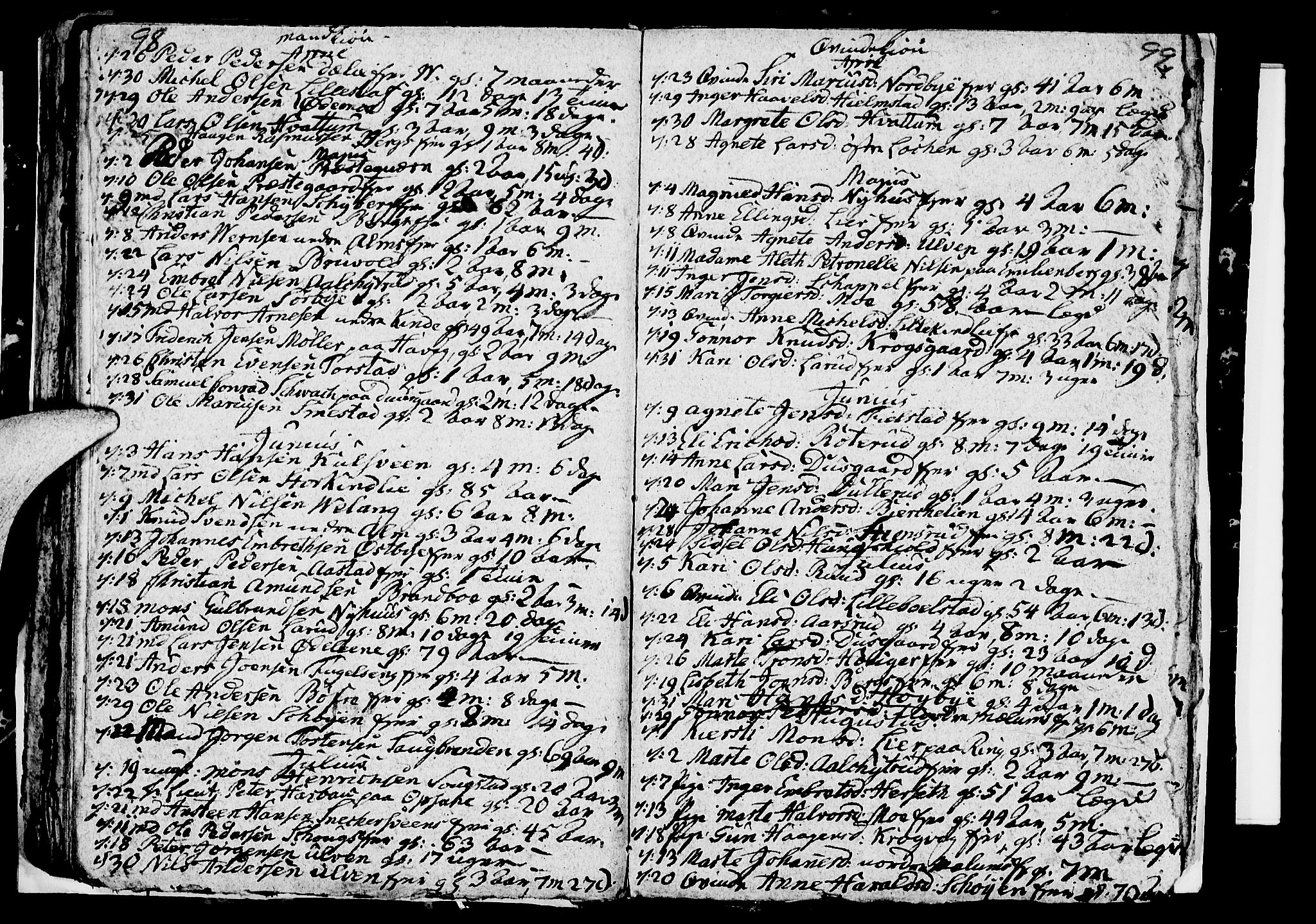 Ringsaker prestekontor, SAH/PREST-014/I/Ia/L0005/0005: Parish register draft no. 1E, 1790-1792, p. 98-99