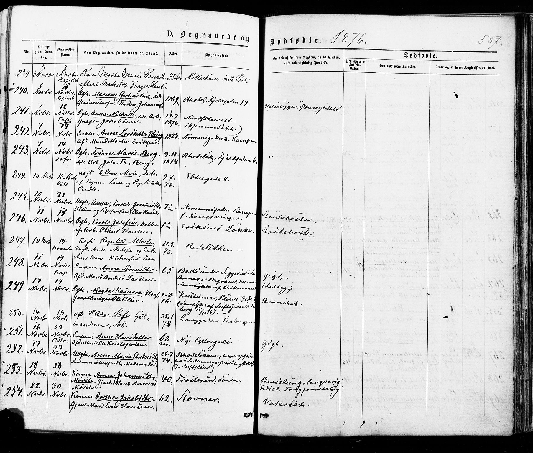 Østre Aker prestekontor Kirkebøker, AV/SAO-A-10840/F/Fa/L0004: Parish register (official) no. I 4, 1876-1889, p. 587