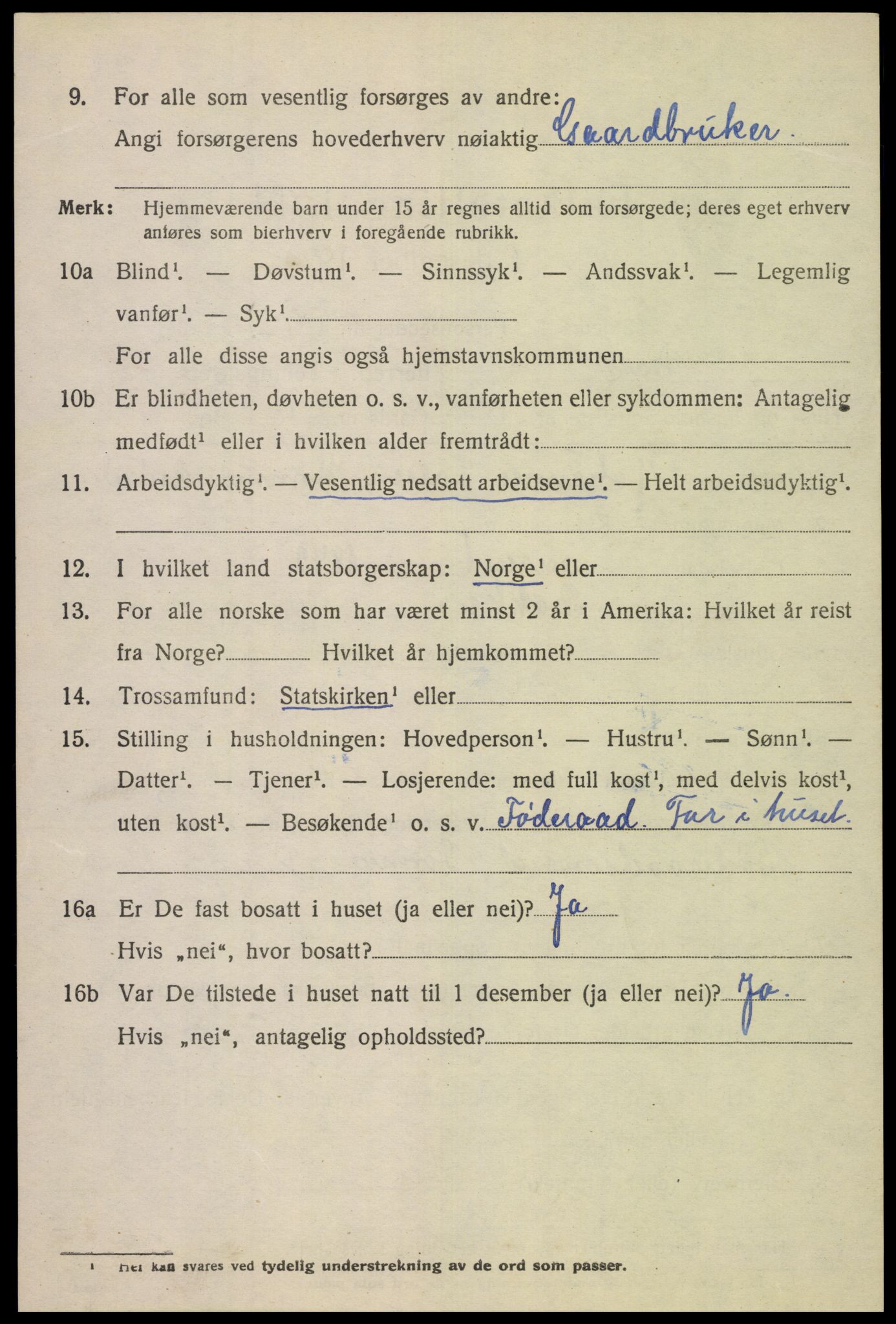 SAK, 1920 census for Bakke, 1920, p. 1091