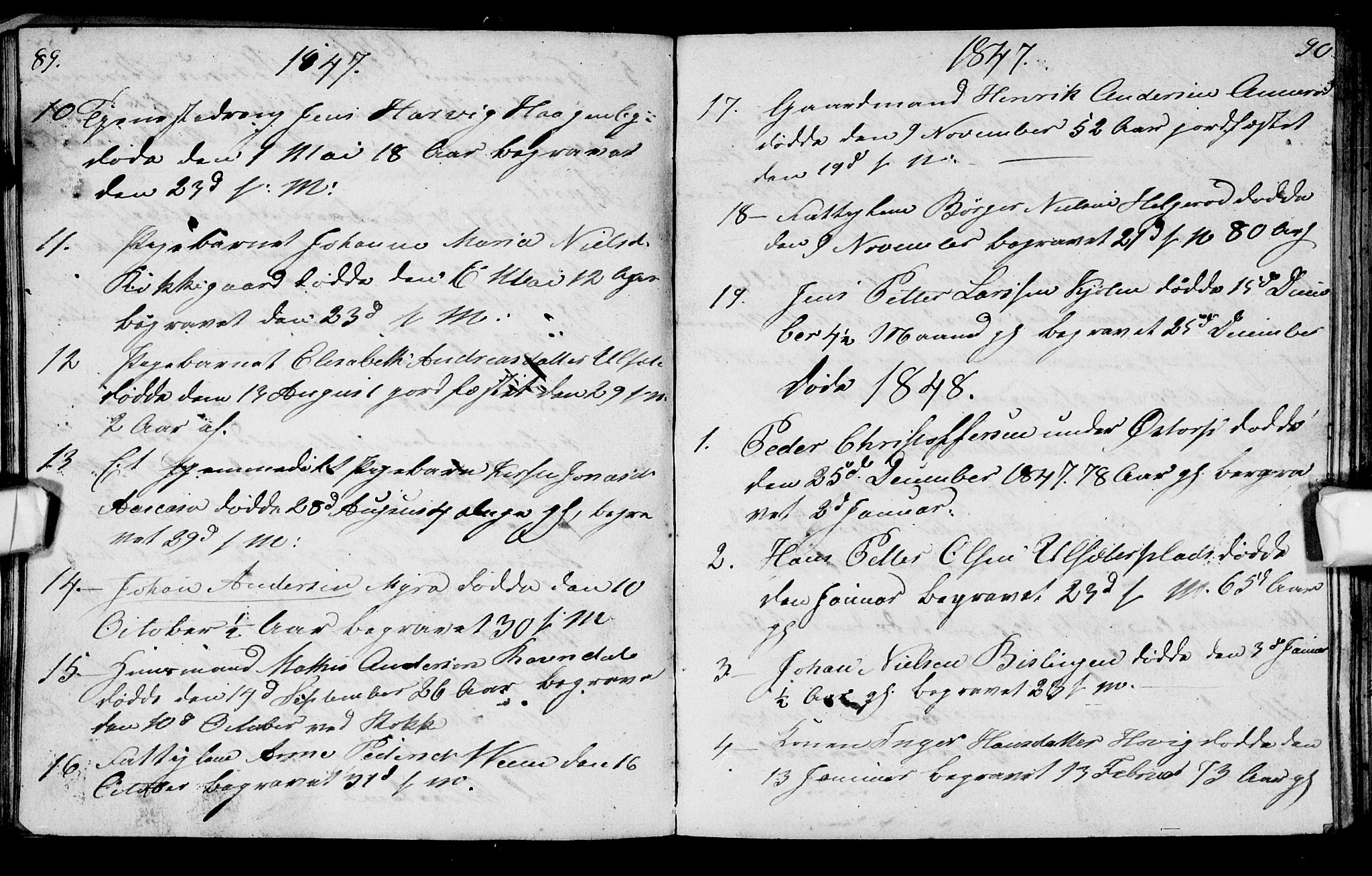 Berg prestekontor Kirkebøker, AV/SAO-A-10902/G/Gc/L0001: Parish register (copy) no. III 1, 1844-1855, p. 89-90