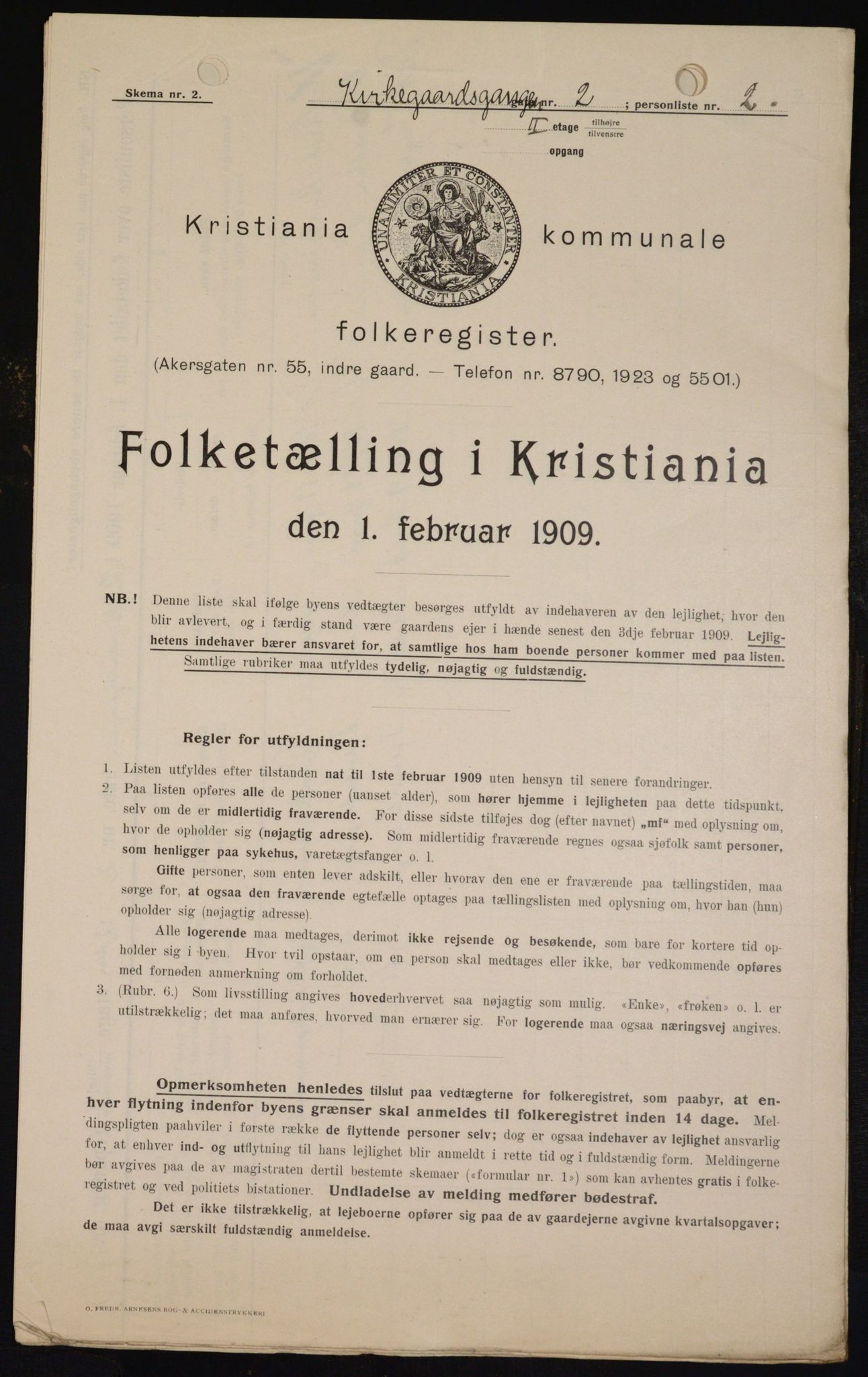 OBA, Municipal Census 1909 for Kristiania, 1909, p. 45623