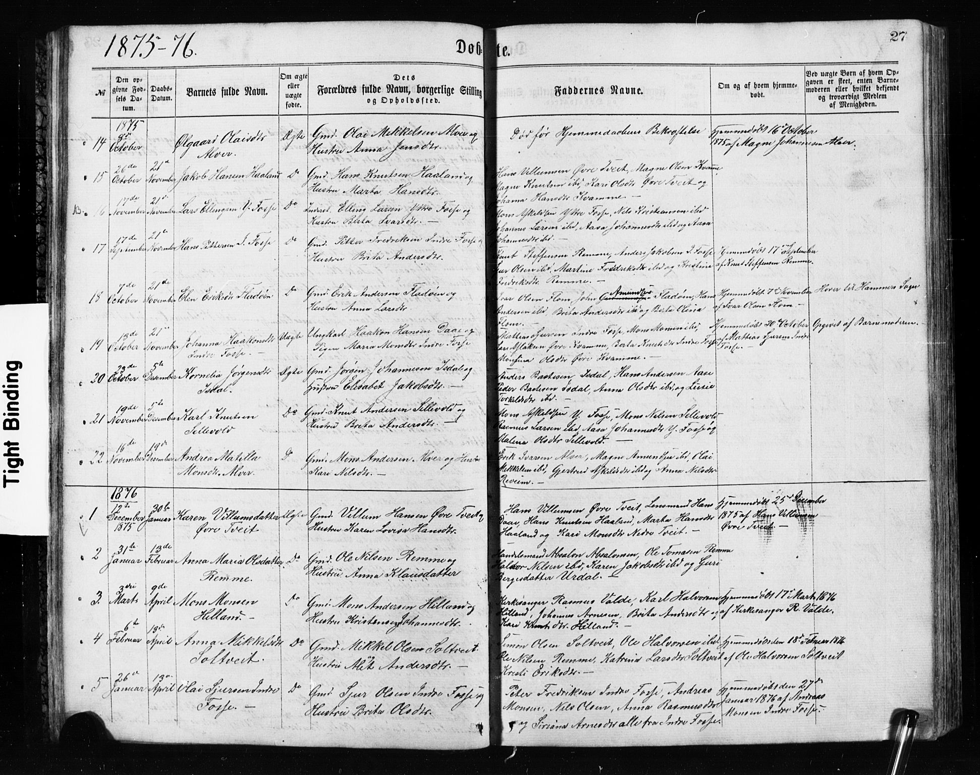 Alversund Sokneprestembete, SAB/A-73901/H/Ha/Hab: Parish register (copy) no. A 2, 1864-1905, p. 27