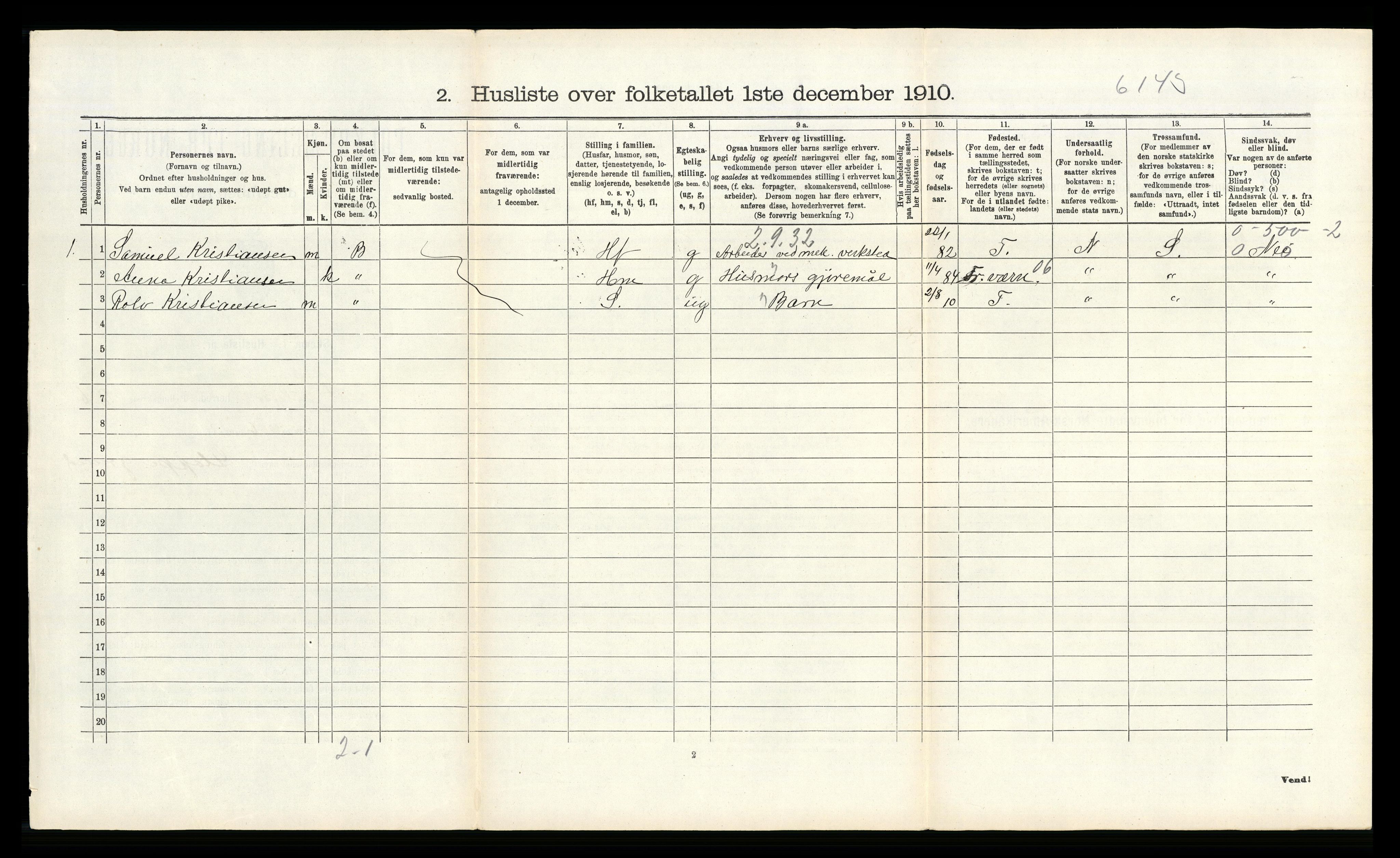 RA, 1910 census for Tjølling, 1910, p. 530
