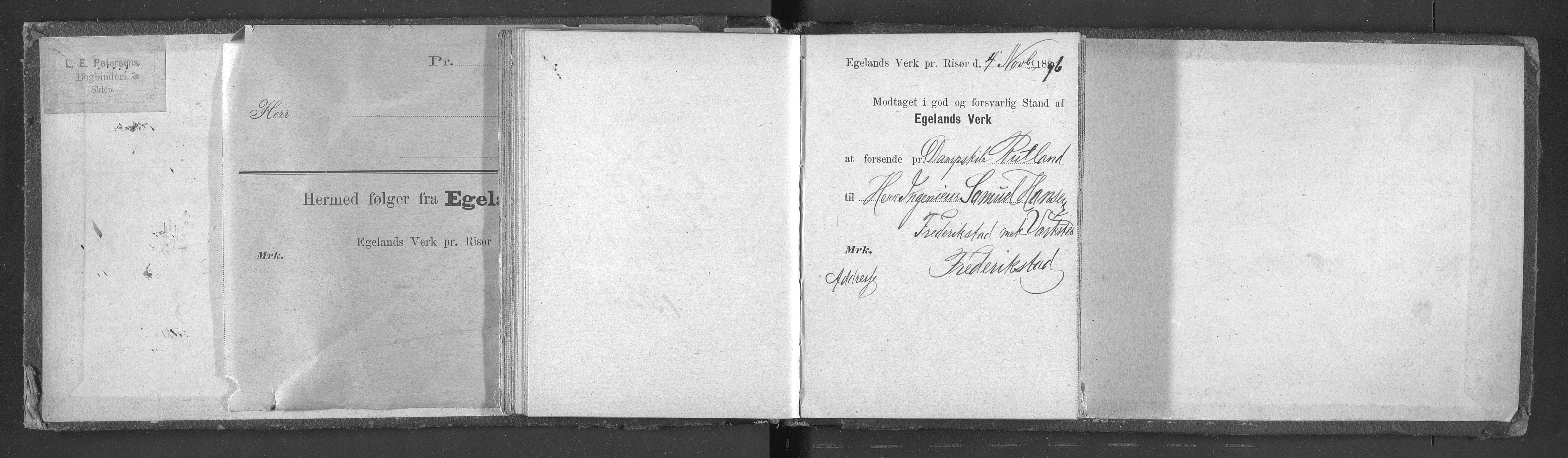 Egelands Jernverk, AAKS/PA-1907/01/L0030: Kvitteringsbok, 1889-1901