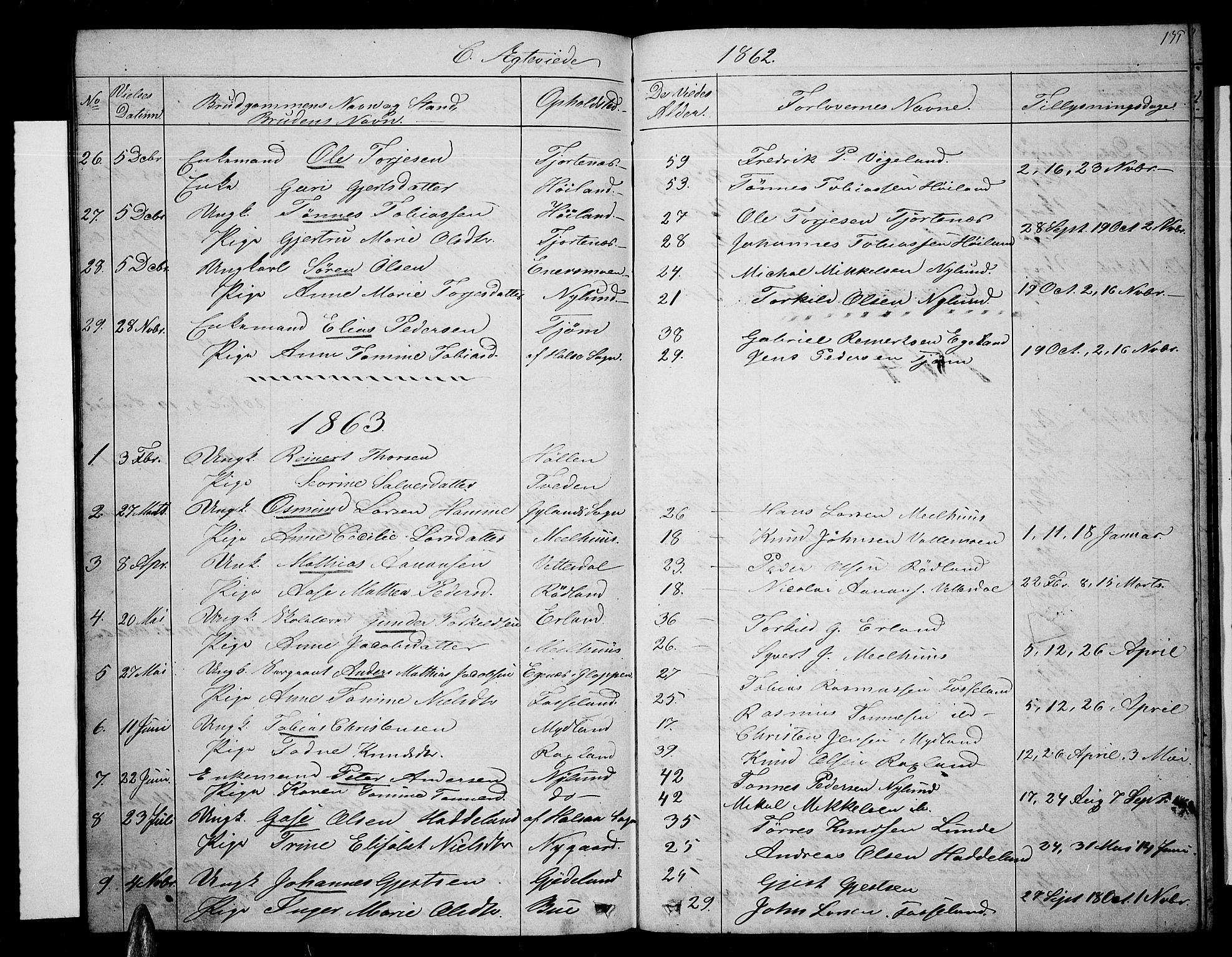 Sør-Audnedal sokneprestkontor, AV/SAK-1111-0039/F/Fb/Fbb/L0003: Parish register (copy) no. B 3, 1859-1868, p. 135