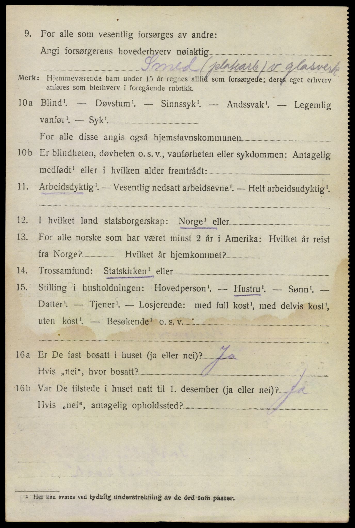 SAO, 1920 census for Bærum, 1920, p. 11609