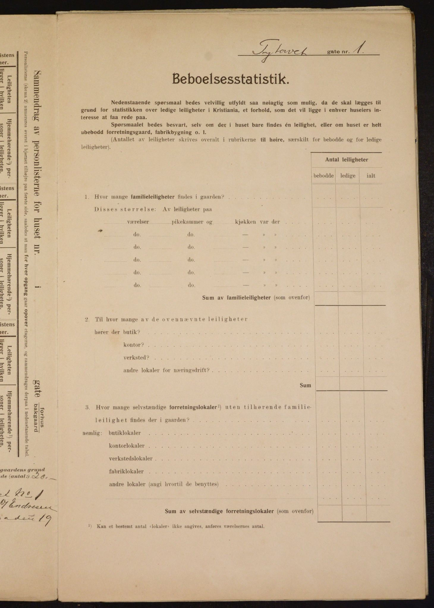 OBA, Municipal Census 1910 for Kristiania, 1910, p. 71478